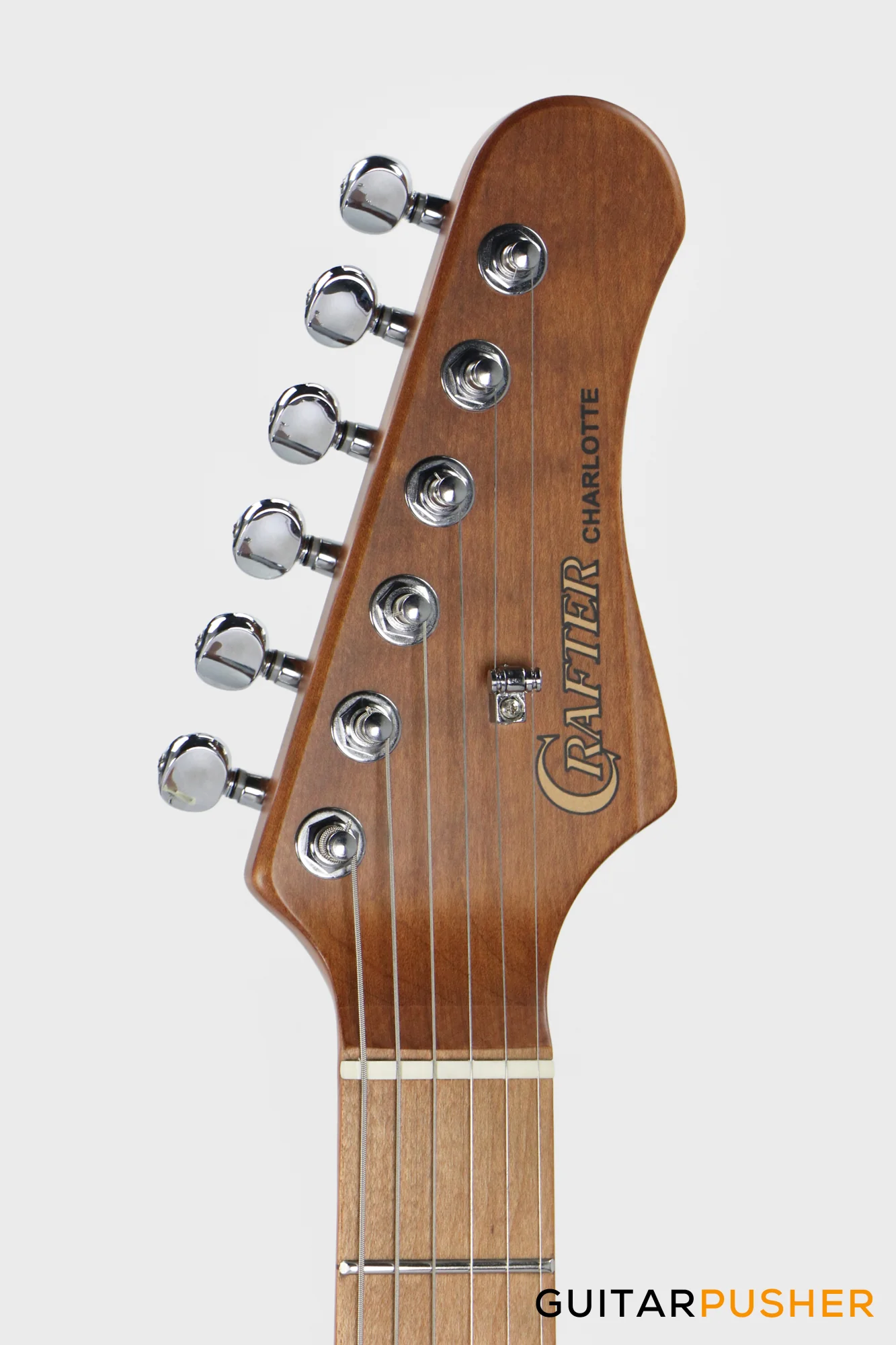 Crafter Guitars Charlotte S VVS MP MW, S-Style HSS Electric Guitar, Roasted Maple Neck/Roasted Maple Fingerboard, w/ Gig Bag - Malty White - Image 11