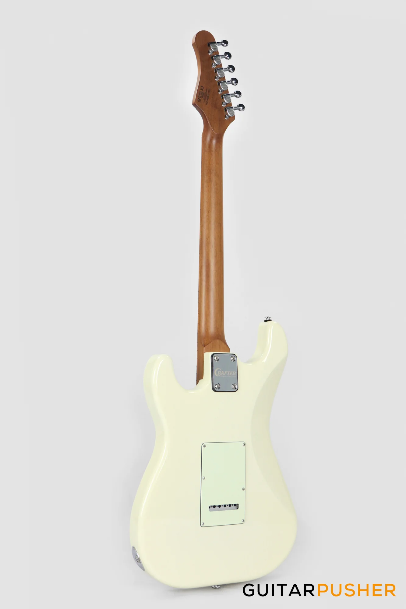 Crafter Guitars Charlotte S VVS MP MW, S-Style HSS Electric Guitar, Roasted Maple Neck/Roasted Maple Fingerboard, w/ Gig Bag - Malty White - Image 12
