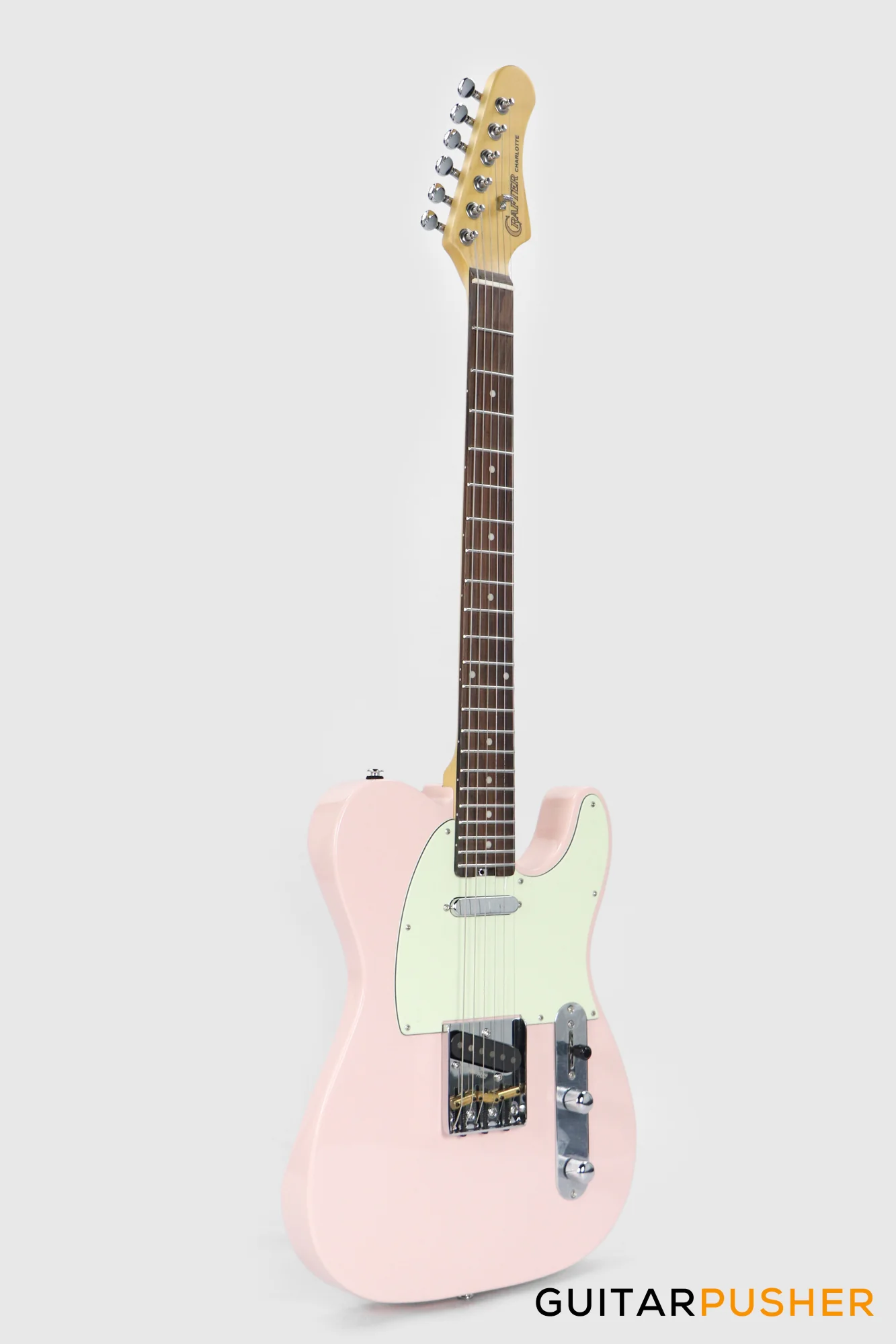 Crafter Guitars Charlotte T RS SP, T-Style Electric Guitar, Maple Neck/Rosewood Fingerboard, w/ Gig Bag - Seoul Pink - Image 3