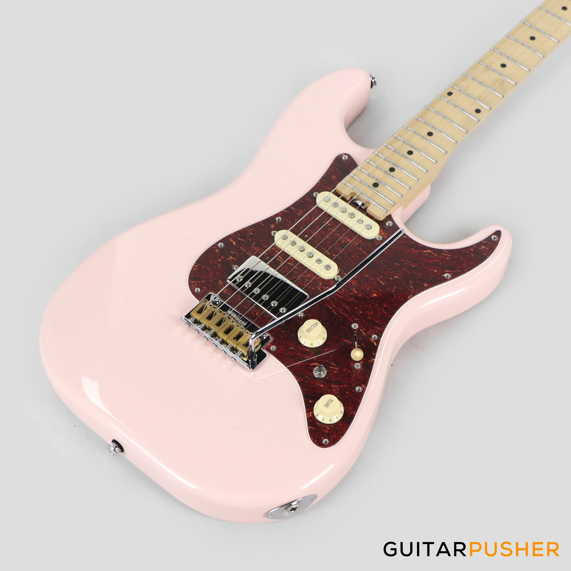 Crafter Guitars Crema S MP SP, S-Style HSS Electric Guitar, Maple Neck/Maple Fingerboard, w/ Gig Bag - Seoul Pink - Image 11