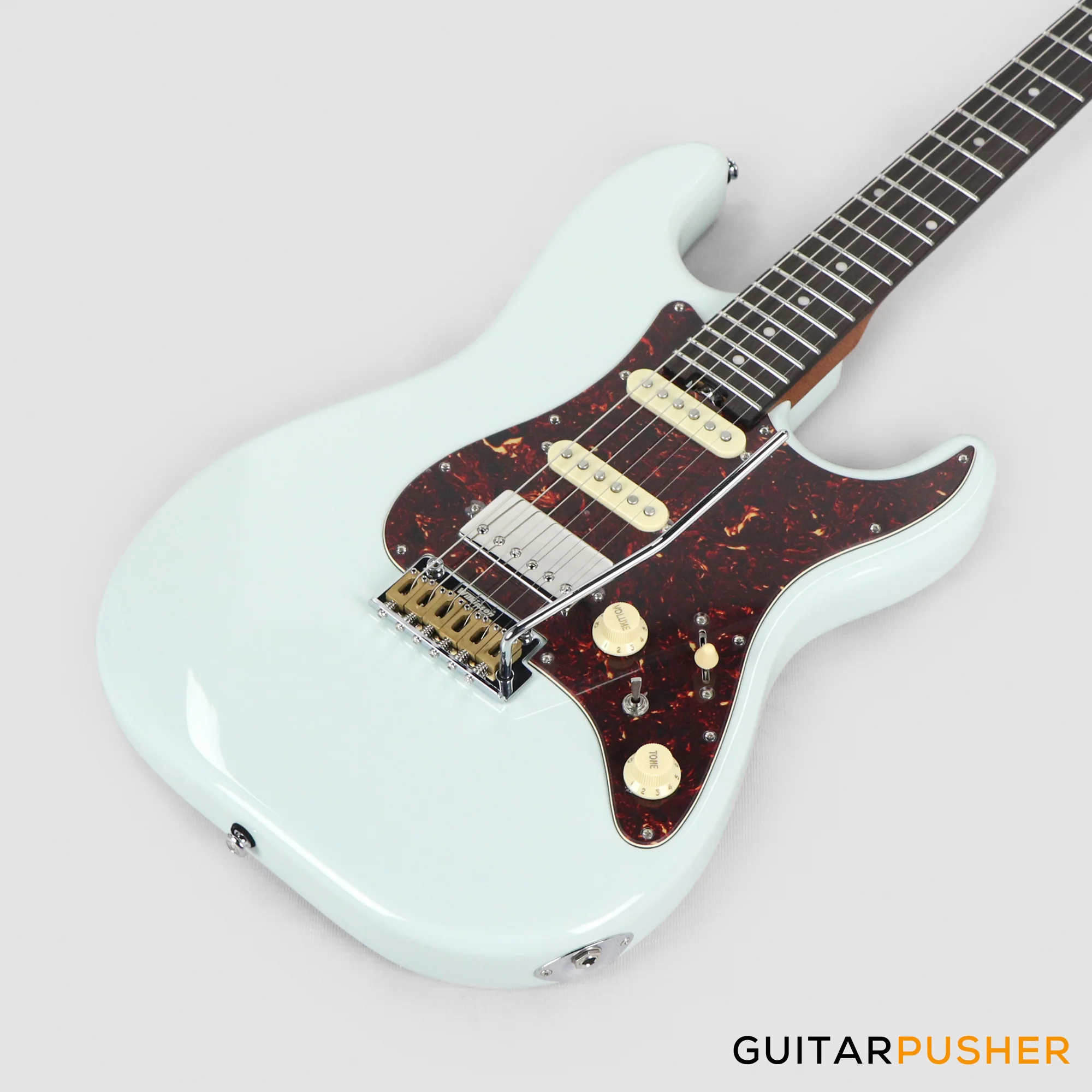 Crafter Guitars Crema S VVS RS DB, S-Style HSS Electric Guitar, Roasted Maple Neck/Rosewood Fingerboard, w/ Gig Bag - Day Blue - Image 11