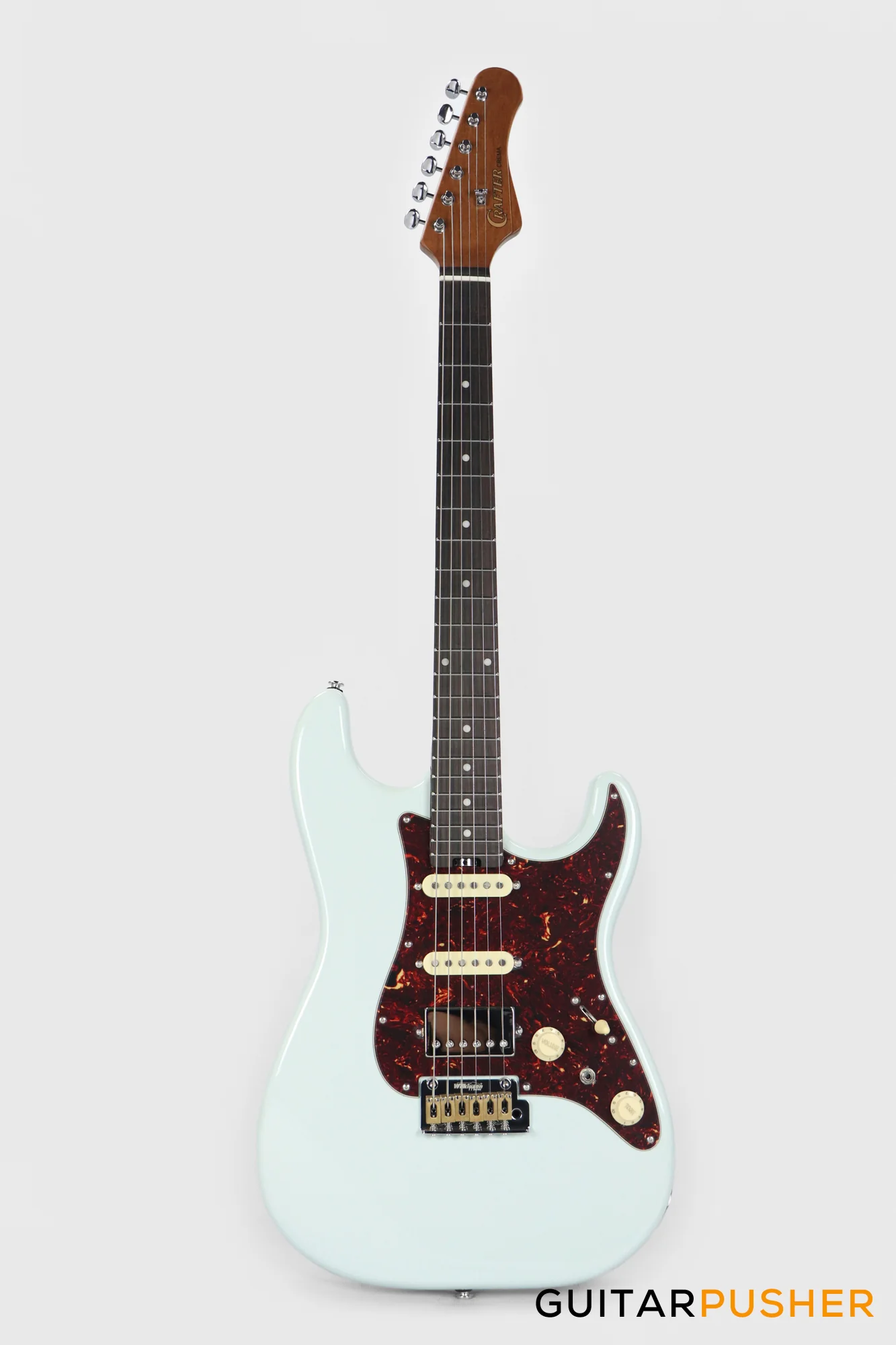 Crafter Guitars Crema S VVS RS DB, S-Style HSS Electric Guitar, Roasted Maple Neck/Rosewood Fingerboard, w/ Gig Bag - Day Blue - Image 2