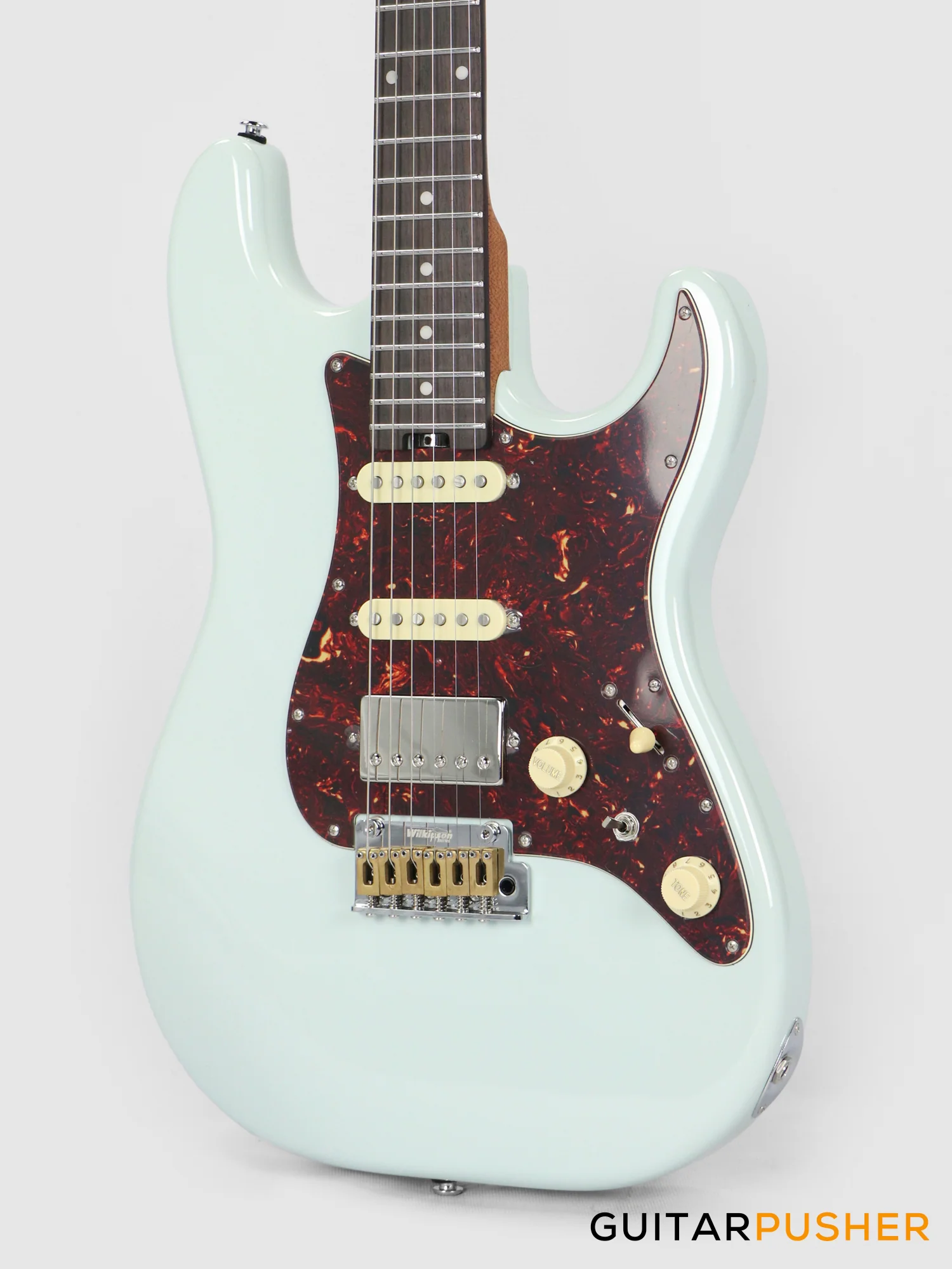 Crafter Guitars Crema S VVS RS DB, S-Style HSS Electric Guitar, Roasted Maple Neck/Rosewood Fingerboard, w/ Gig Bag - Day Blue - Image 8