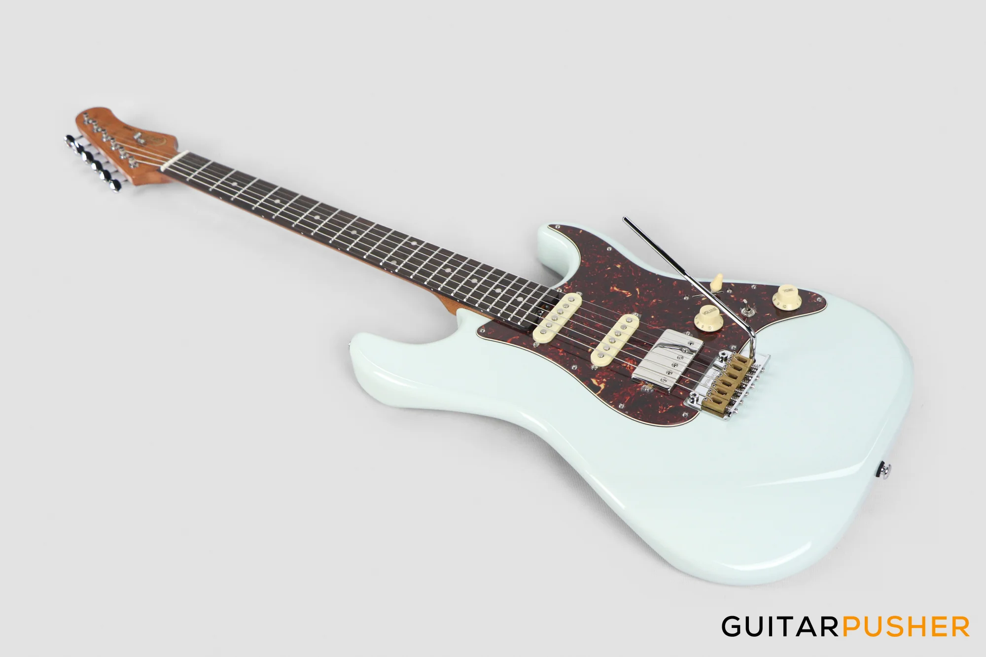 Crafter Guitars Crema S VVS RS DB, S-Style HSS Electric Guitar, Roasted Maple Neck/Rosewood Fingerboard, w/ Gig Bag - Day Blue - Image 9