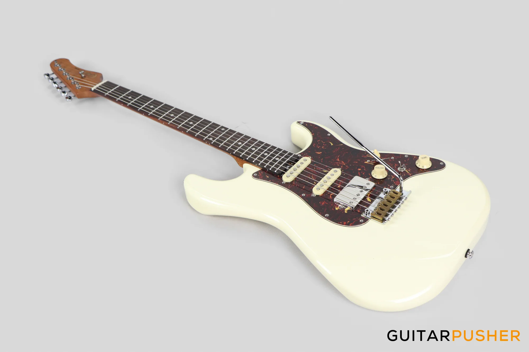 Crafter Guitars Crema S VVS RS MW, S-Style HSS Electric Guitar, Roasted Maple Neck/Rosewood Fingerboard, w/ Gig Bag - Malty White - Image 10