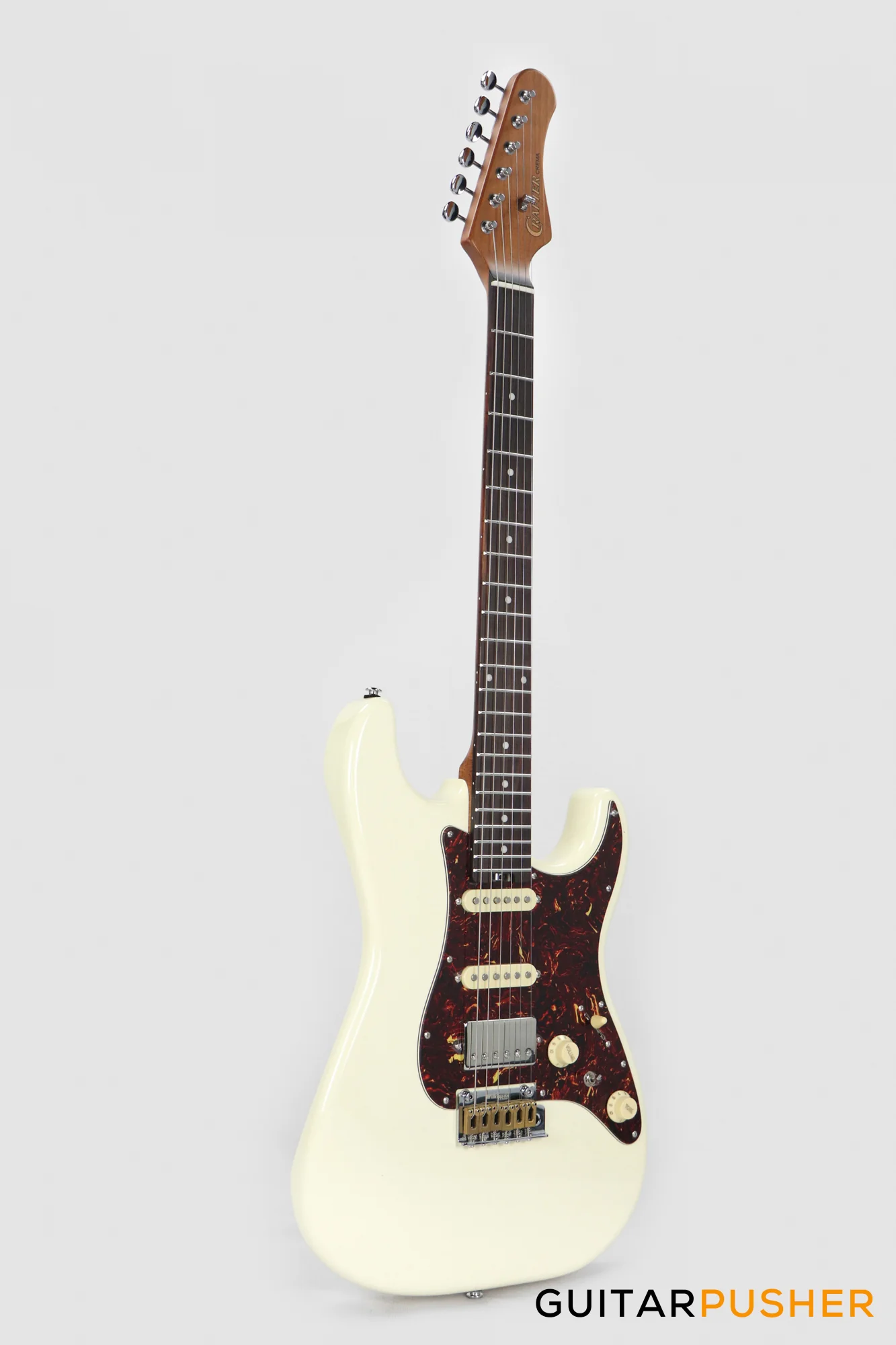 Crafter Guitars Crema S VVS RS MW, S-Style HSS Electric Guitar, Roasted Maple Neck/Rosewood Fingerboard, w/ Gig Bag - Malty White - Image 3