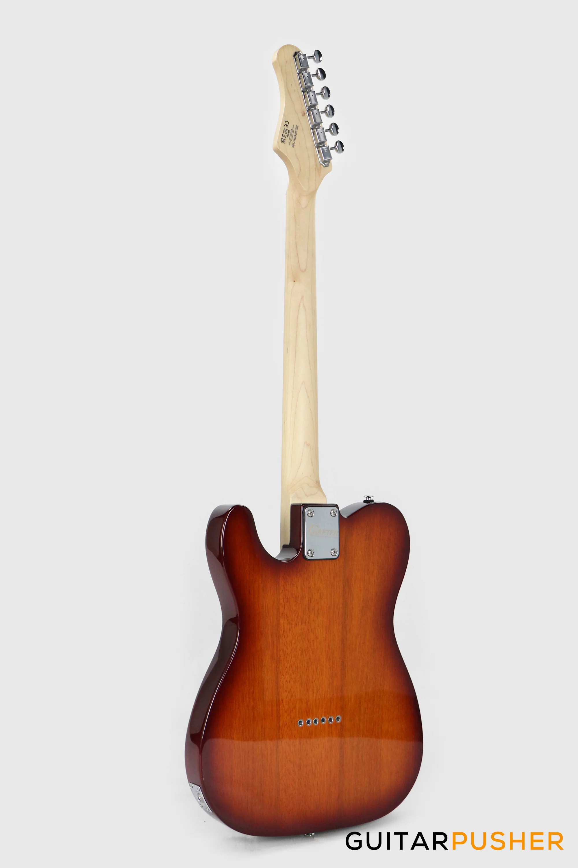 Crafter Guitars Crema T MP TS, T-Style Electric Guitar, Maple Neck/Maple Fingerboard, w/ Gig Bag - Tobacco Sunburst - Image 6