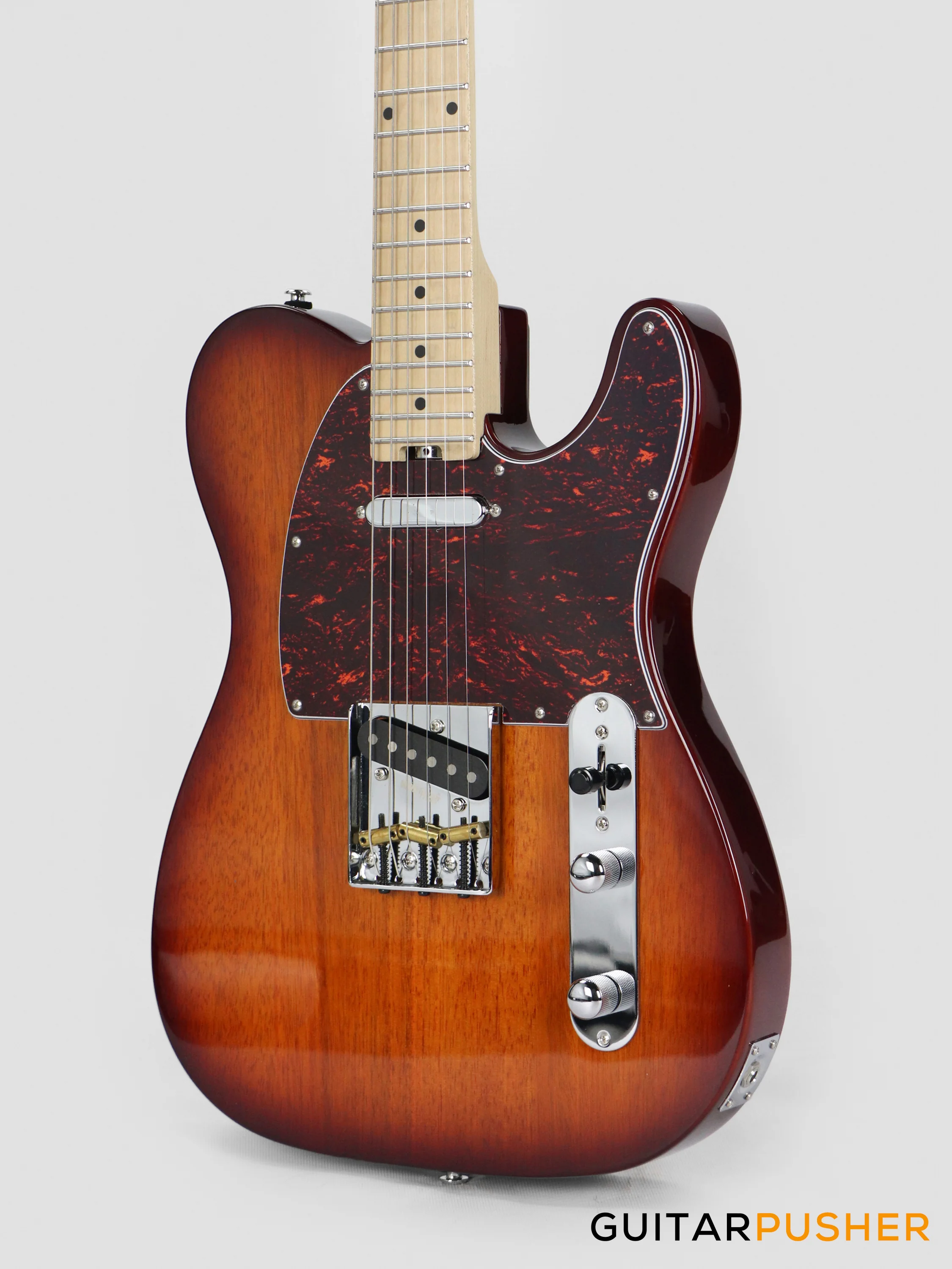Crafter Guitars Crema T MP TS, T-Style Electric Guitar, Maple Neck/Maple Fingerboard, w/ Gig Bag - Tobacco Sunburst - Image 8