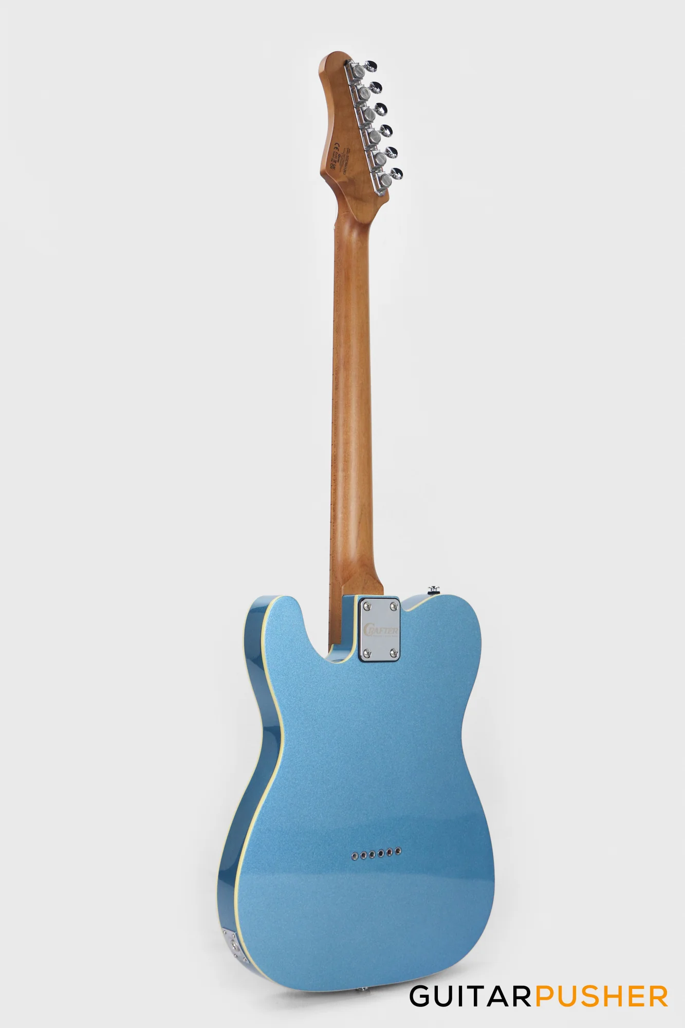 Crafter Guitars Modern Seoul 60's T VVS MP LPB, T-Style Electric Guitar, Roasted Maple Neck/Roasted Maple Fingerboard, w/ Gig Bag - Lake Placid Blue - Image 8