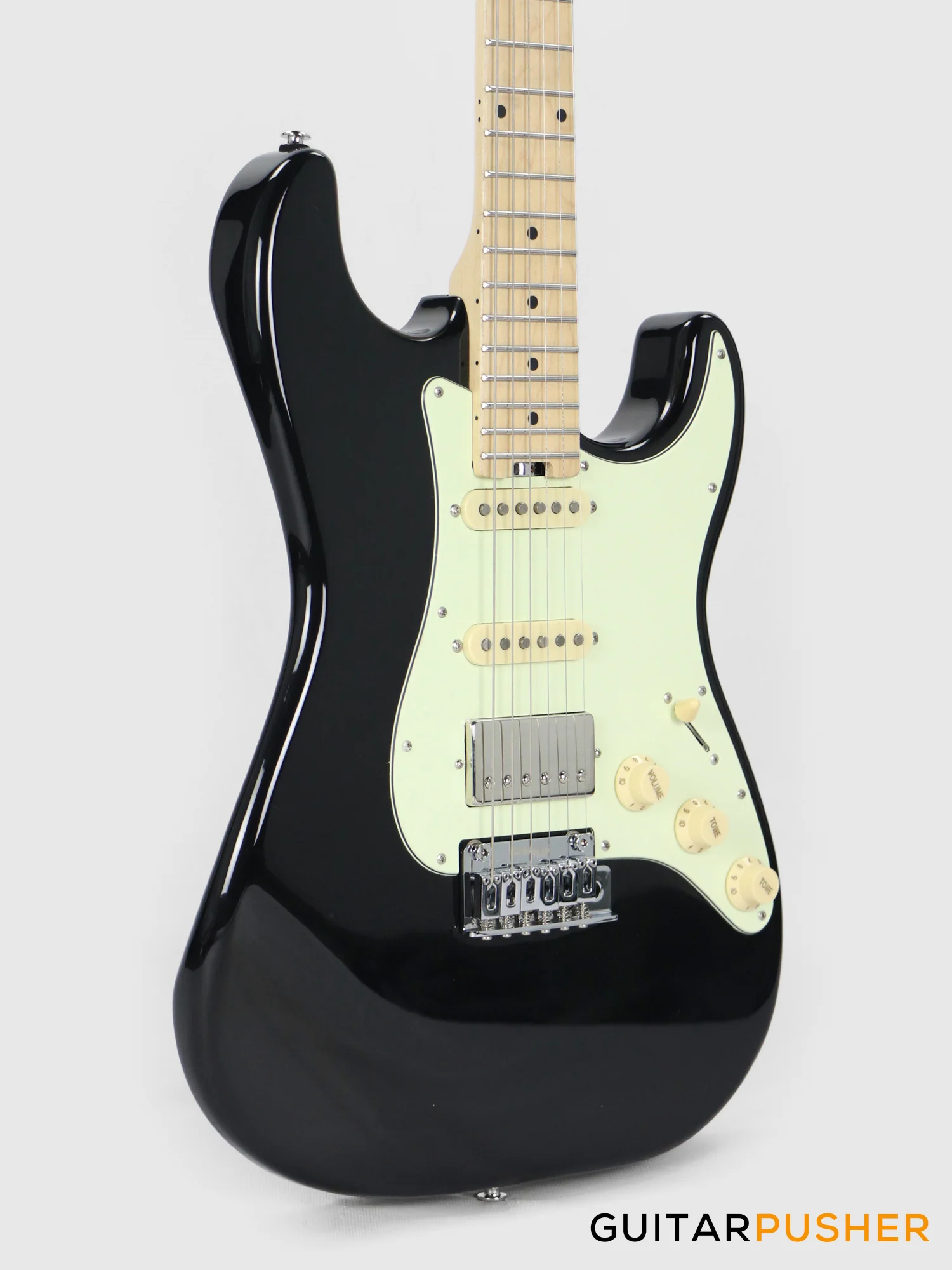 Crafter Guitars Modern Seoul S MP CB, S-Style HSS Electric Guitar, Maple Neck/Maple Fingerboard, w/ Gig Bag - Cosmic Black - Image 5
