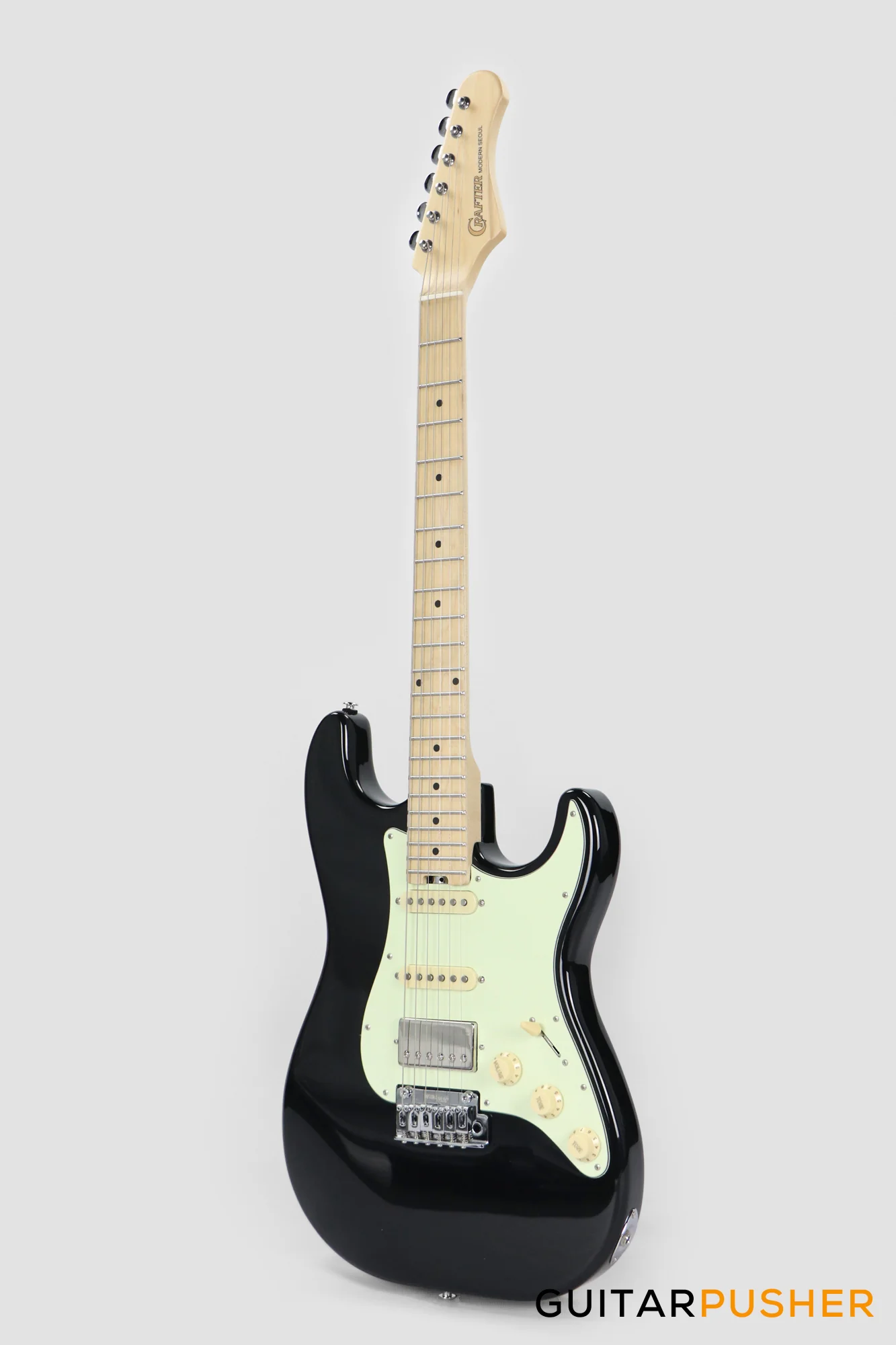 Crafter Guitars Modern Seoul S MP CB, S-Style HSS Electric Guitar, Maple Neck/Maple Fingerboard, w/ Gig Bag - Cosmic Black - Image 7