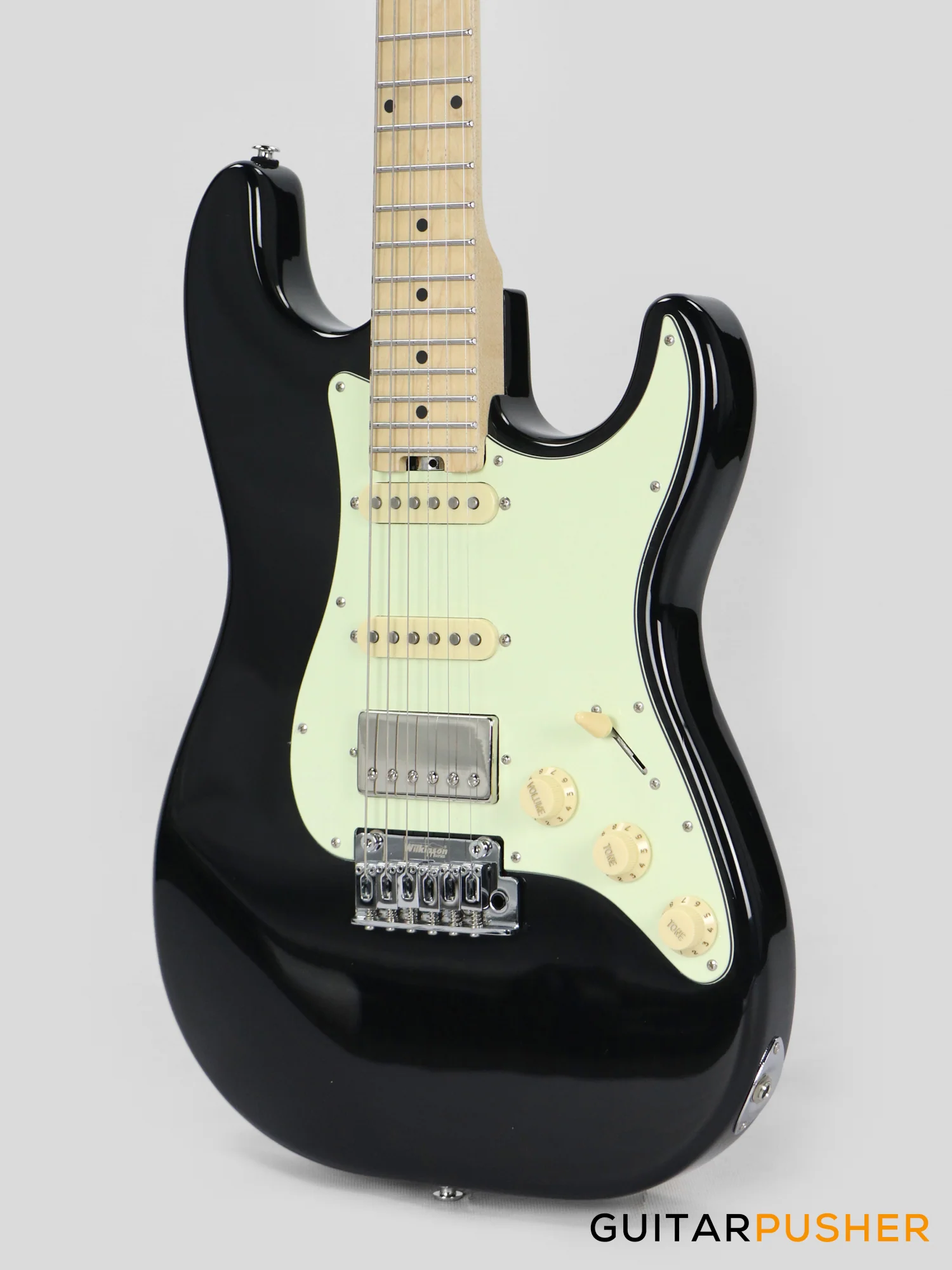 Crafter Guitars Modern Seoul S MP CB, S-Style HSS Electric Guitar, Maple Neck/Maple Fingerboard, w/ Gig Bag - Cosmic Black - Image 8