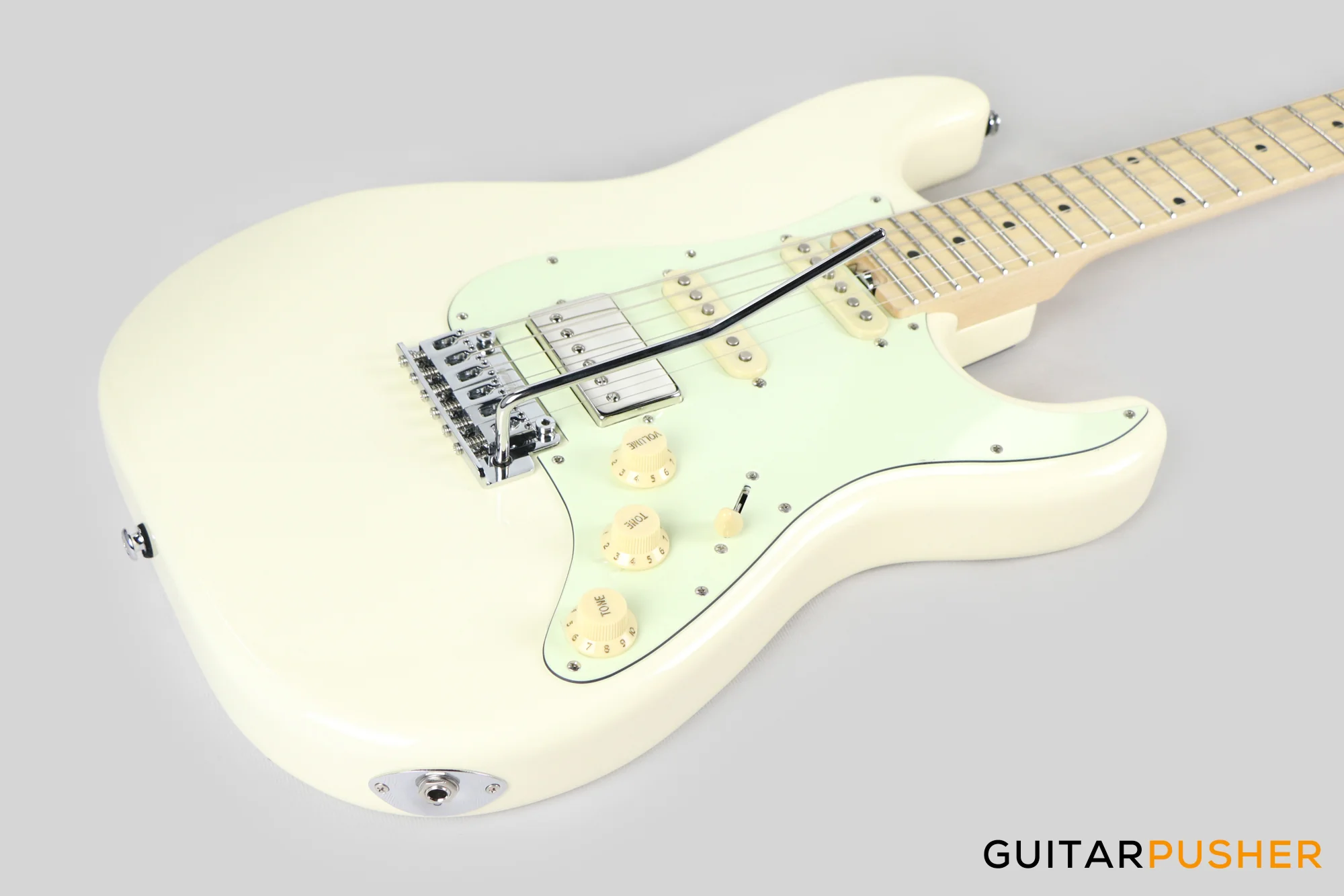 Crafter Guitars Modern Seoul S MP MW, S-Style HSS Electric Guitar, Maple Neck/Maple Fingerboard, w/ Gig Bag - Malty White - Image 12