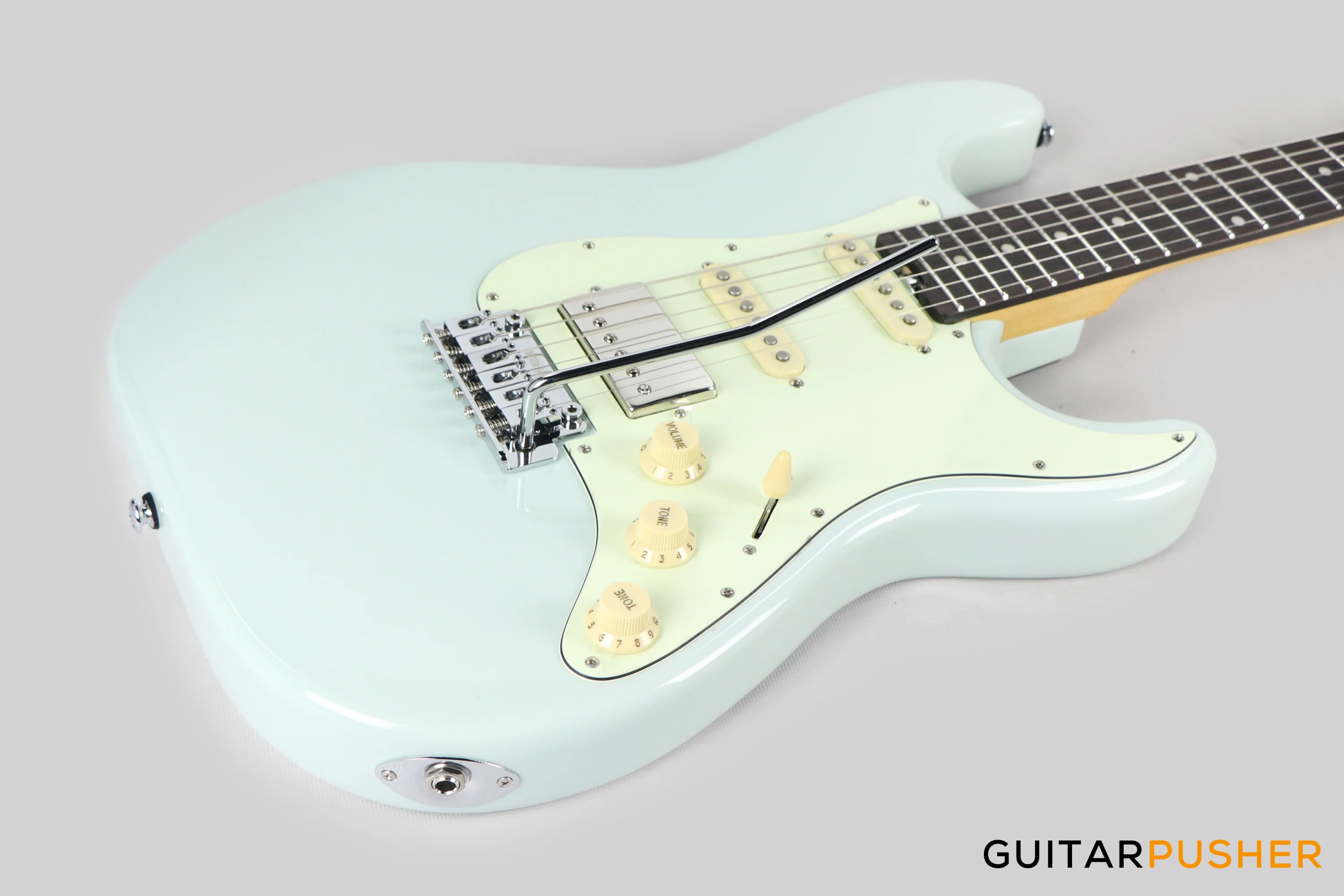 Crafter Guitars Modern Seoul S RS DB, S-Style HSS Electric Guitar, Maple Neck/Rosewood Fingerboard, w/ Gig Bag - Day Blue - Image 12