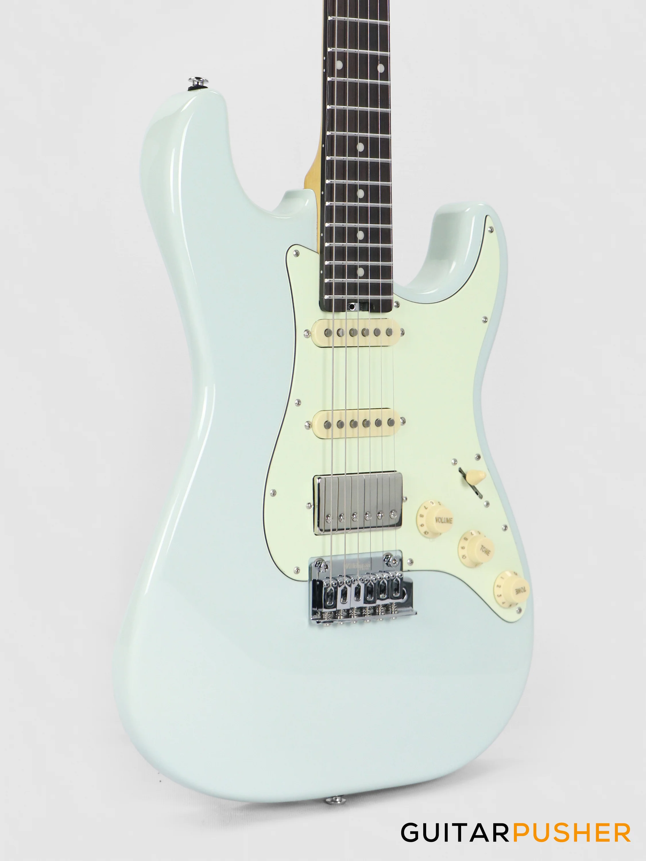 Crafter Guitars Modern Seoul S RS DB, S-Style HSS Electric Guitar, Maple Neck/Rosewood Fingerboard, w/ Gig Bag - Day Blue - Image 4