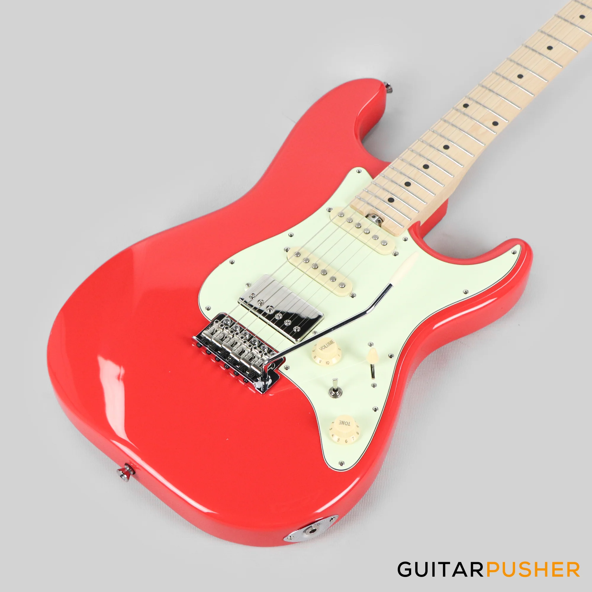 Crafter Guitars Modern Sera S MP VR, S-Style Electric Guitar, Maple Neck/Maple Fingerboard, w/ Gig Bag - Vintage Red - Image 11