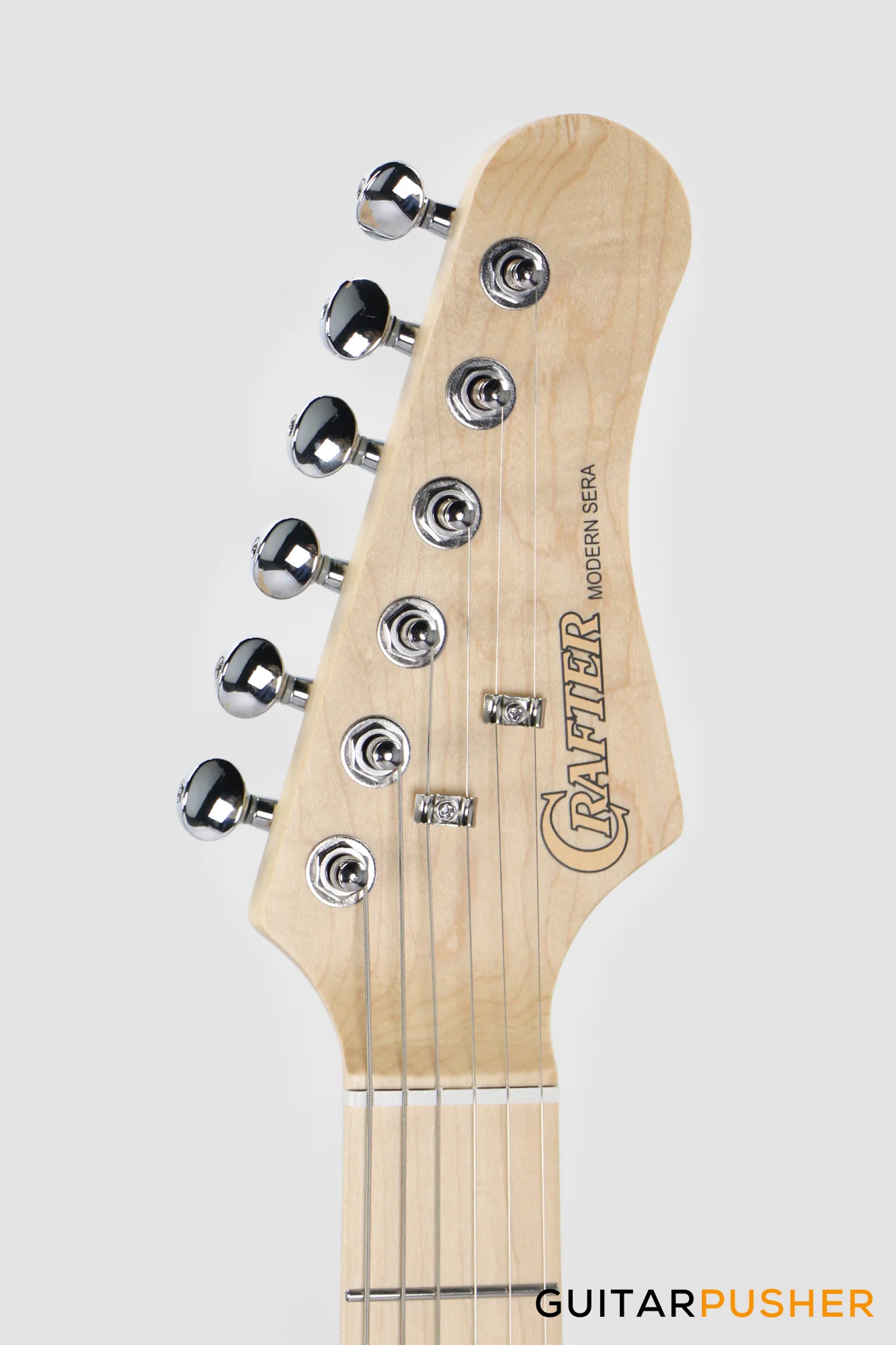 Crafter Guitars Modern Sera S MP VR, S-Style Electric Guitar, Maple Neck/Maple Fingerboard, w/ Gig Bag - Vintage Red - Image 8