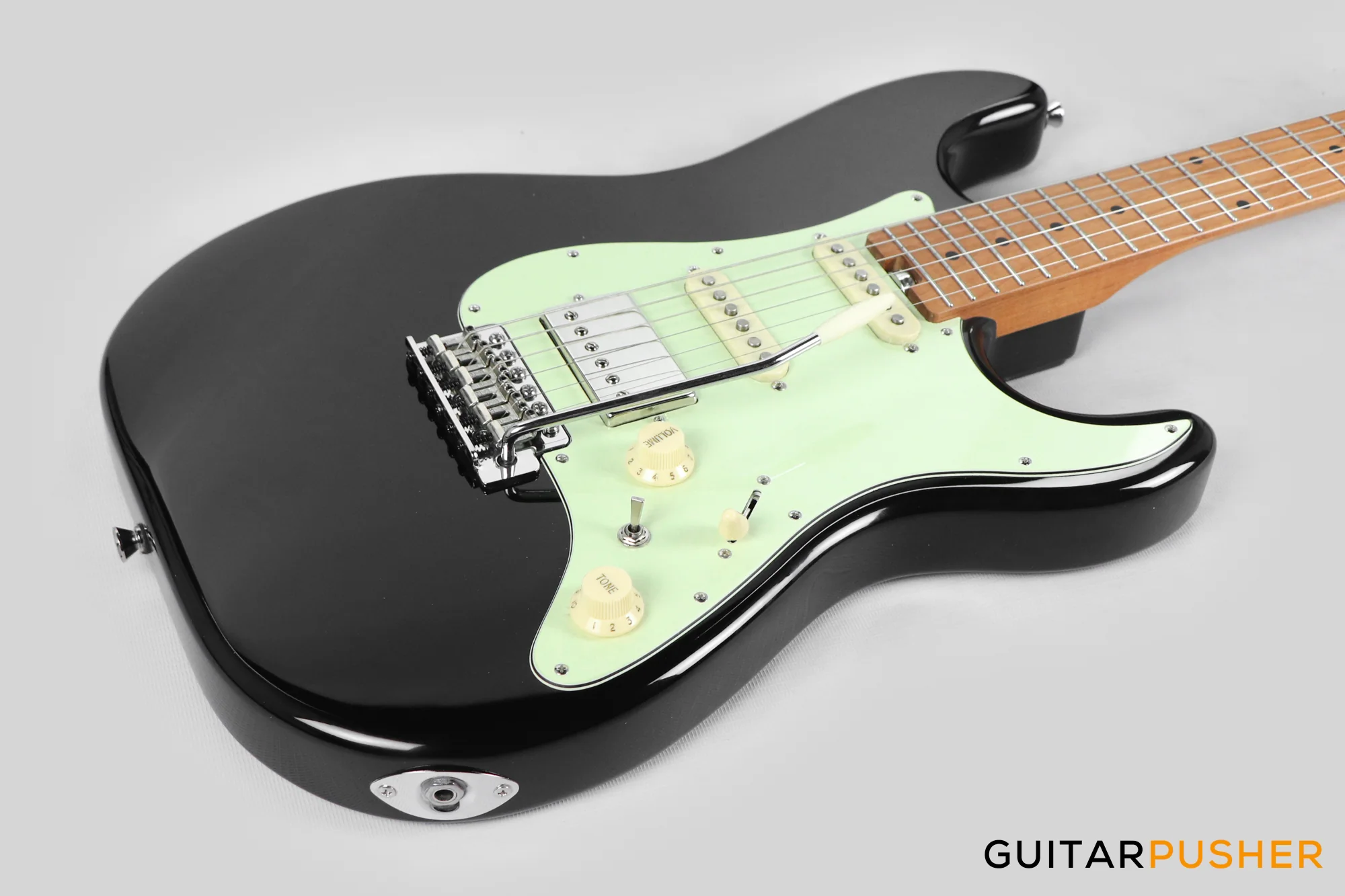 Crafter Guitars Modern Sera S VVS MP CB, S-Style Electric Guitar, Roasted Maple Neck/Roasted Maple Fingerboard, w/ Gig Bag - Cosmic Black - Image 11