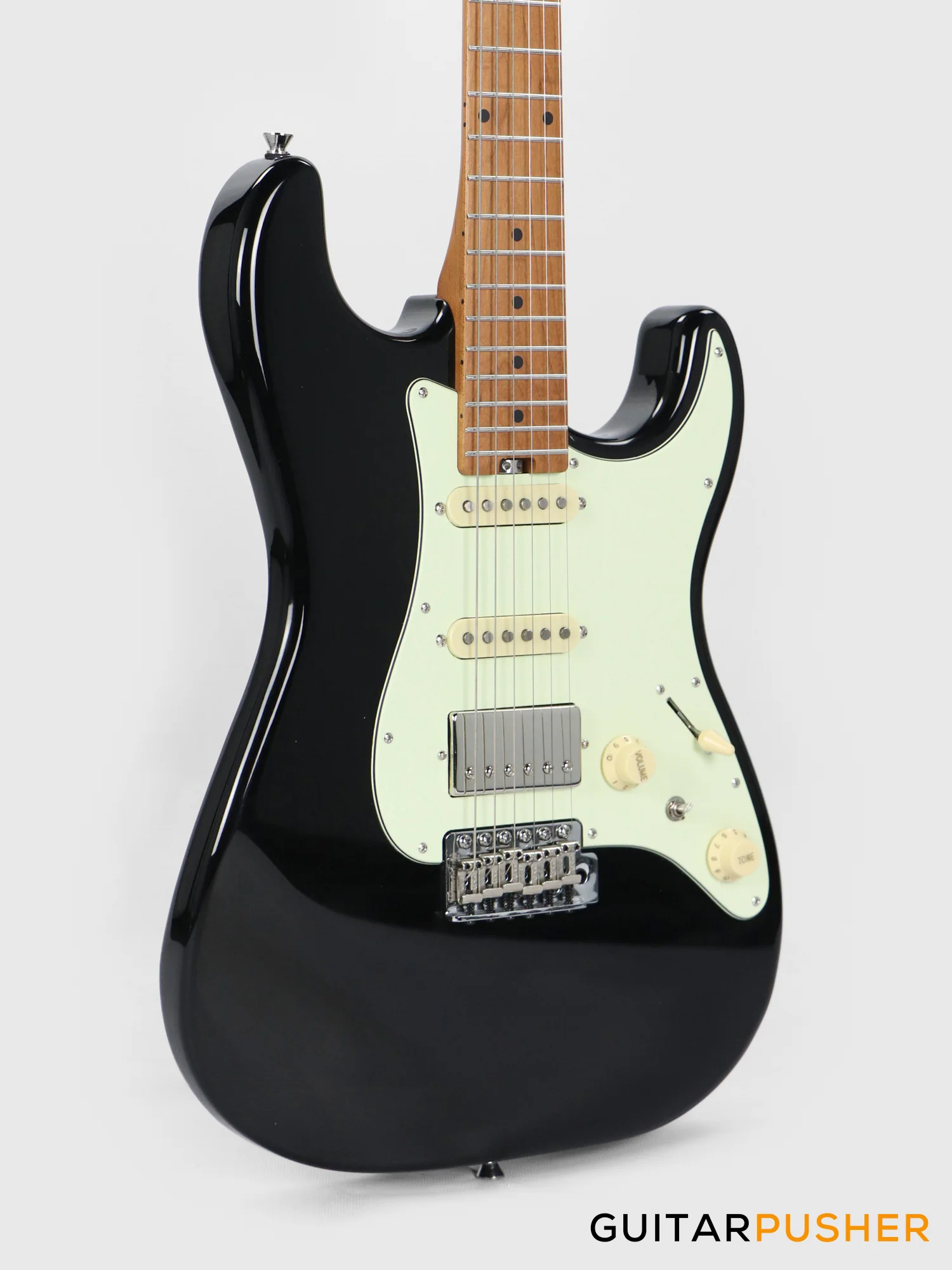 Crafter Guitars Modern Sera S VVS MP CB, S-Style Electric Guitar, Roasted Maple Neck/Roasted Maple Fingerboard, w/ Gig Bag - Cosmic Black - Image 5