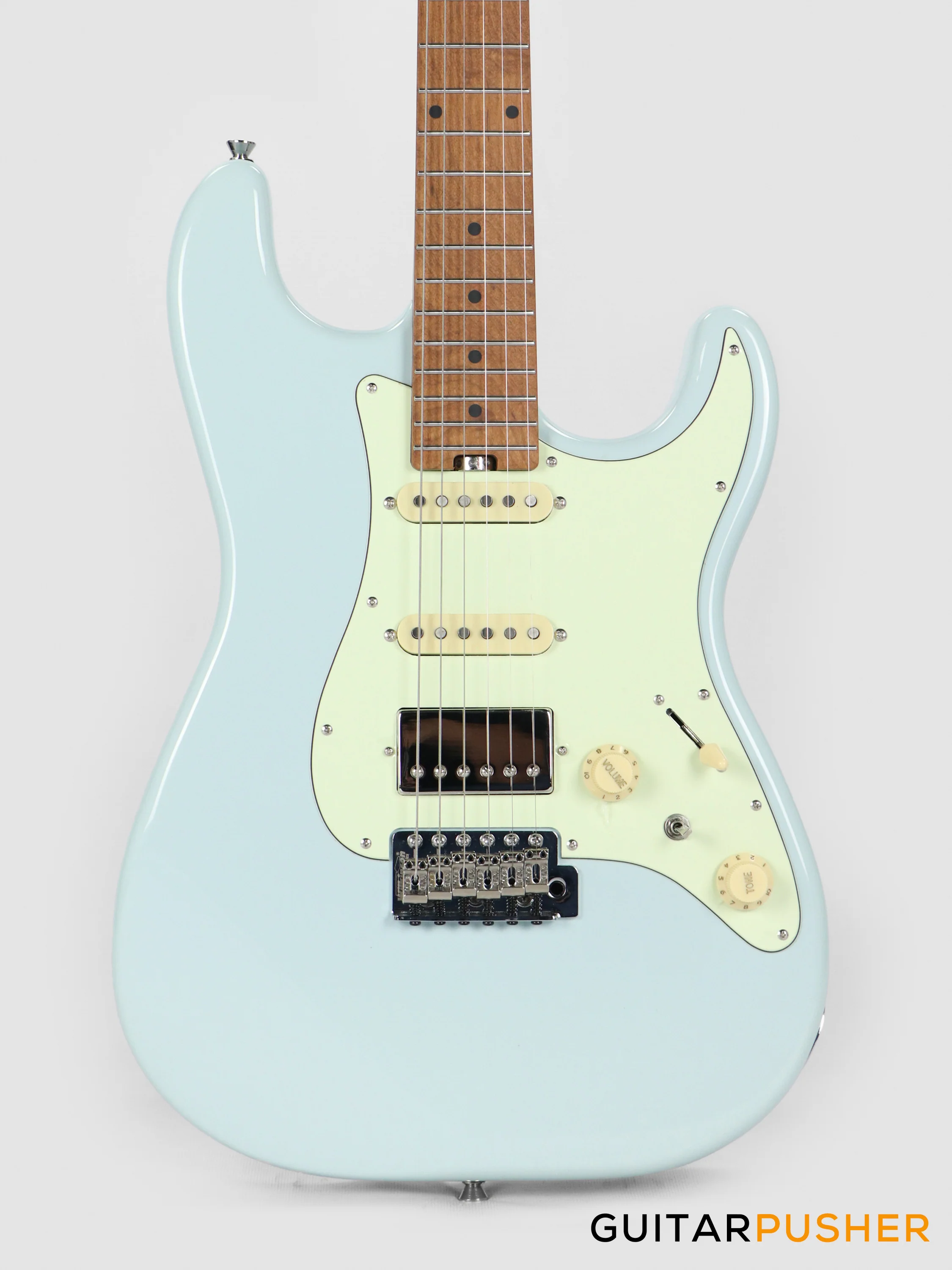 Crafter Guitars Modern Sera S VVS MP DB, S-Style Electric Guitar, Roasted Maple Neck/Roasted Maple Fingerboard, w/ Gig Bag - Day Blue