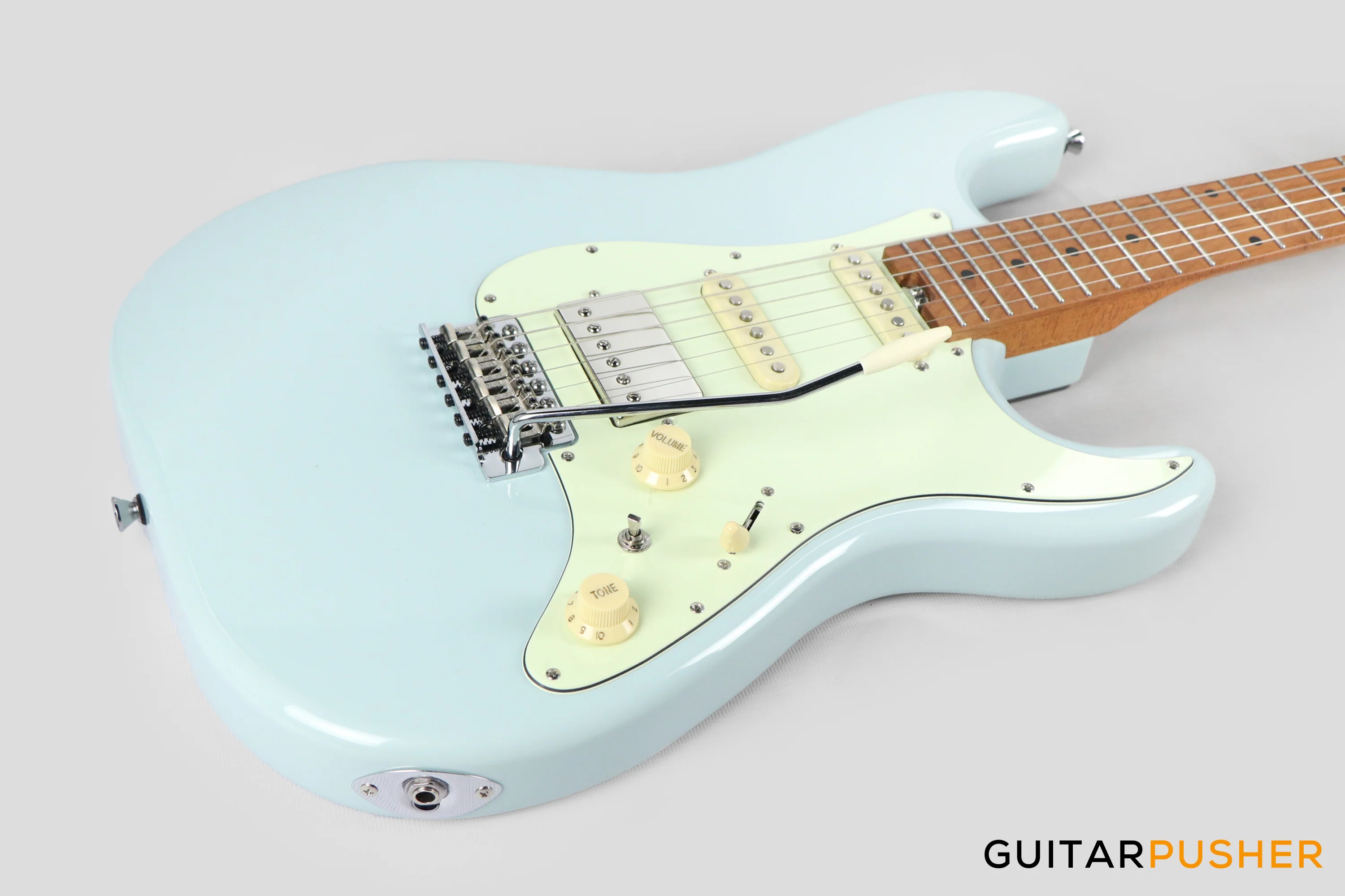 Crafter Guitars Modern Sera S VVS MP DB, S-Style Electric Guitar, Roasted Maple Neck/Roasted Maple Fingerboard, w/ Gig Bag - Day Blue - Image 12