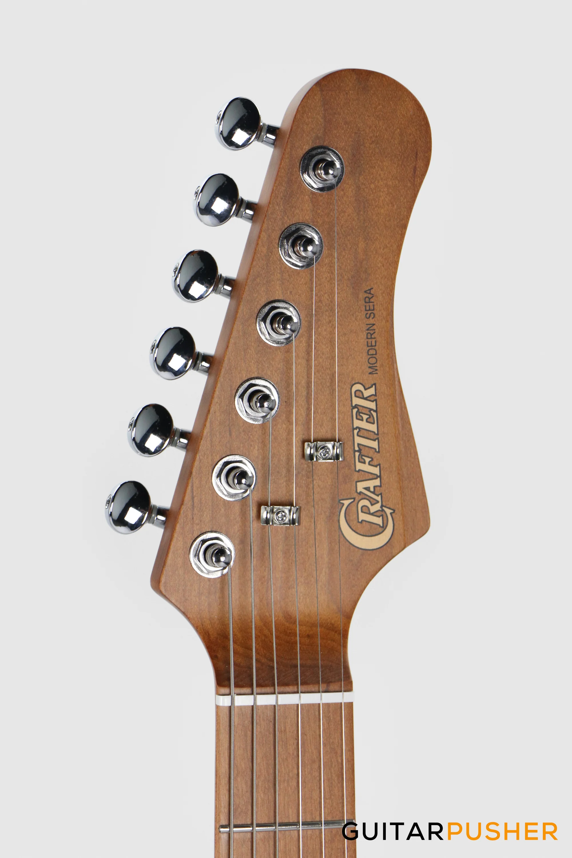 Crafter Guitars Modern Sera S VVS MP DB, S-Style Electric Guitar, Roasted Maple Neck/Roasted Maple Fingerboard, w/ Gig Bag - Day Blue - Image 6