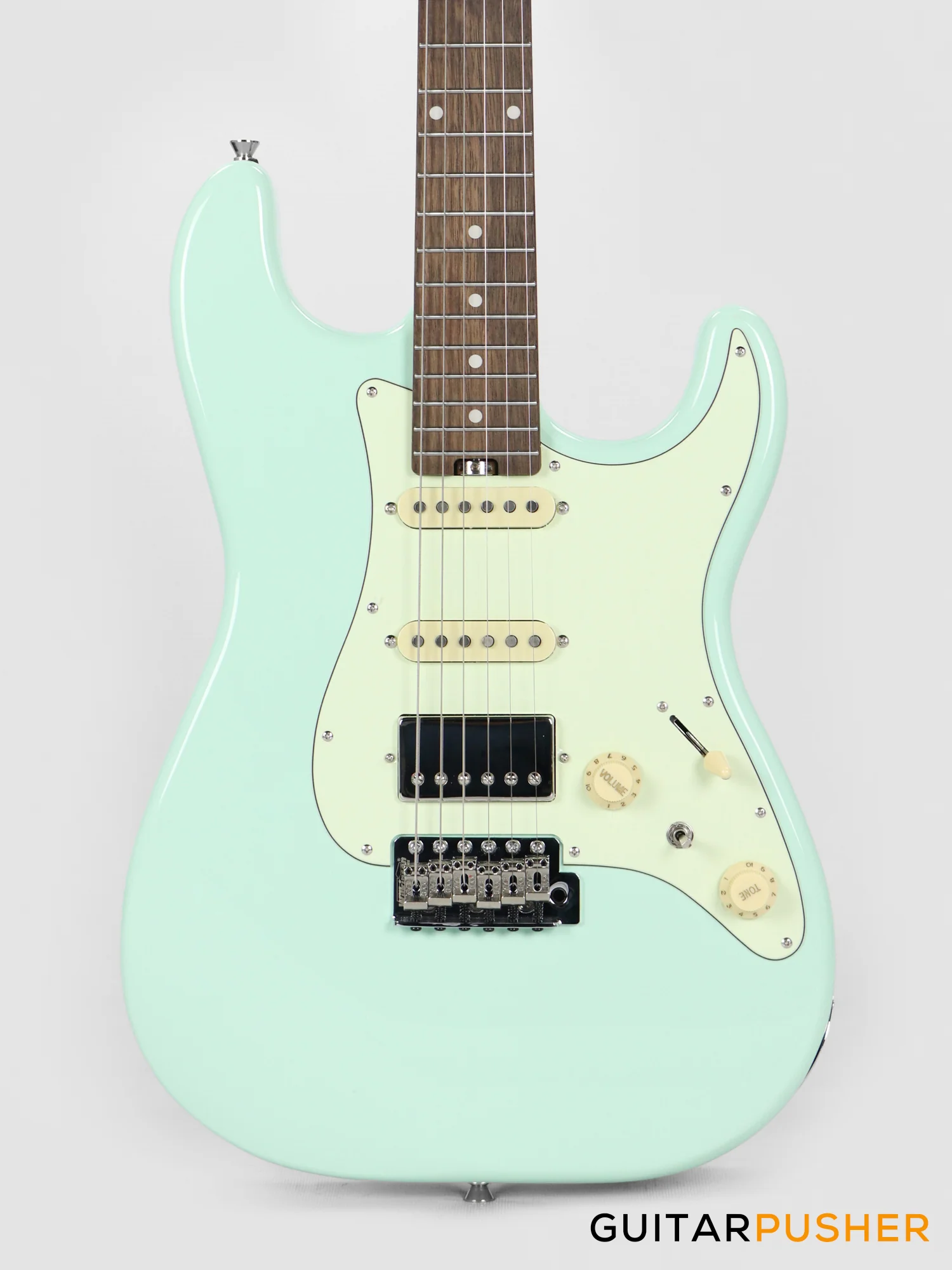 Crafter Guitars Modern Sera S VVS RS AG, S-Style Electric Guitar, Roasted Maple Neck/Laurel Fingerboard, w/ Gig Bag - Ara Green