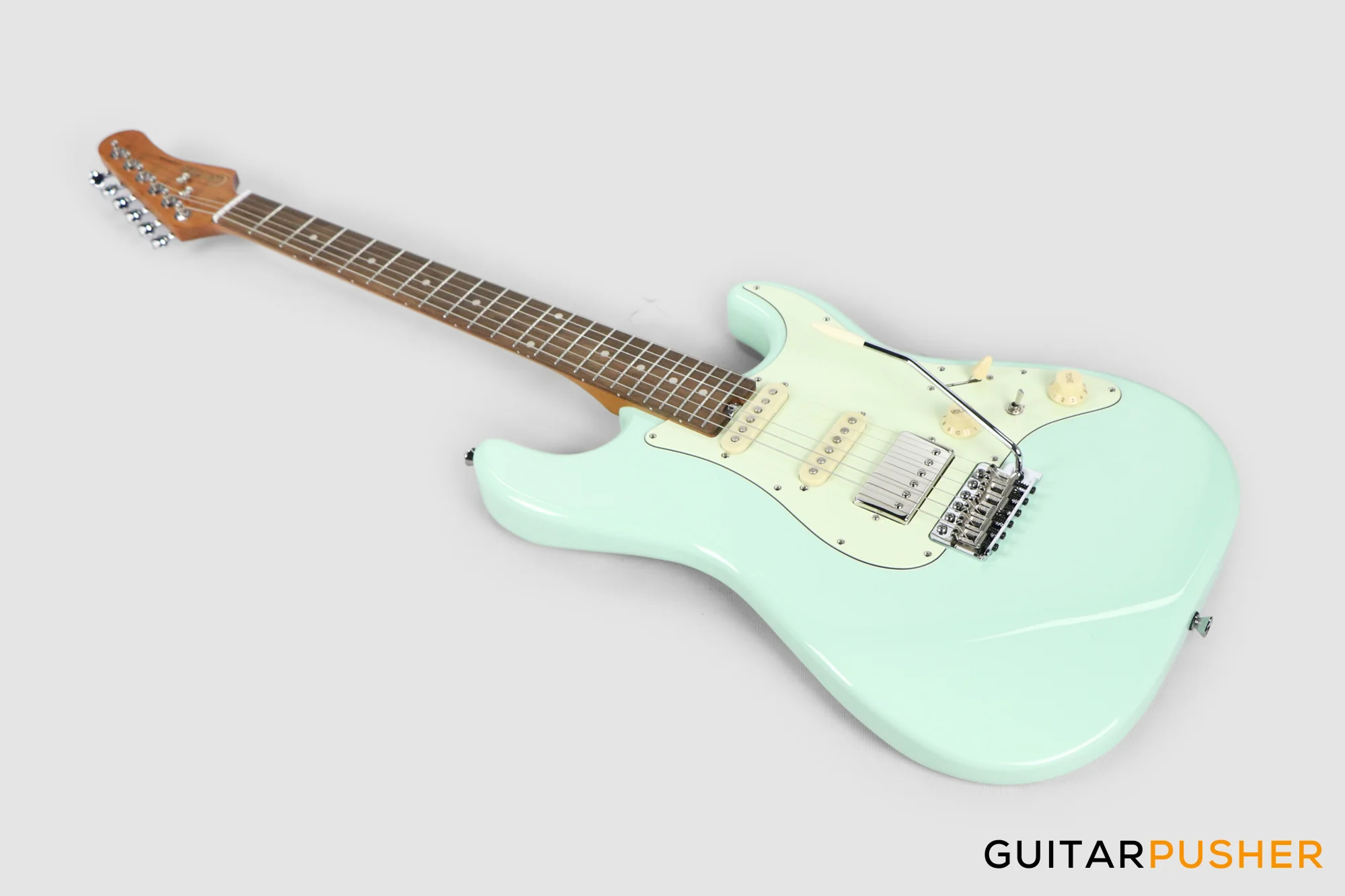 Crafter Guitars Modern Sera S VVS RS AG, S-Style Electric Guitar, Roasted Maple Neck/Laurel Fingerboard, w/ Gig Bag - Ara Green - Image 10