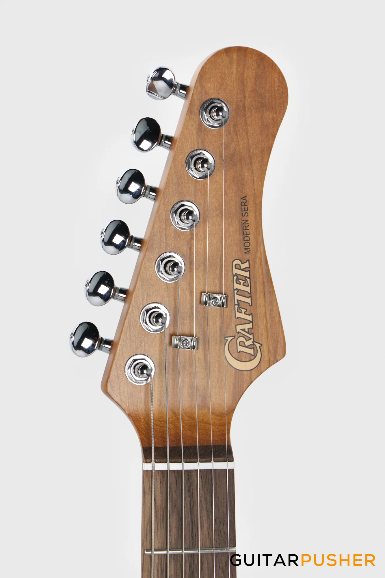 Crafter Guitars Modern Sera S VVS RS AG, S-Style Electric Guitar, Roasted Maple Neck/Laurel Fingerboard, w/ Gig Bag - Ara Green - Image 6