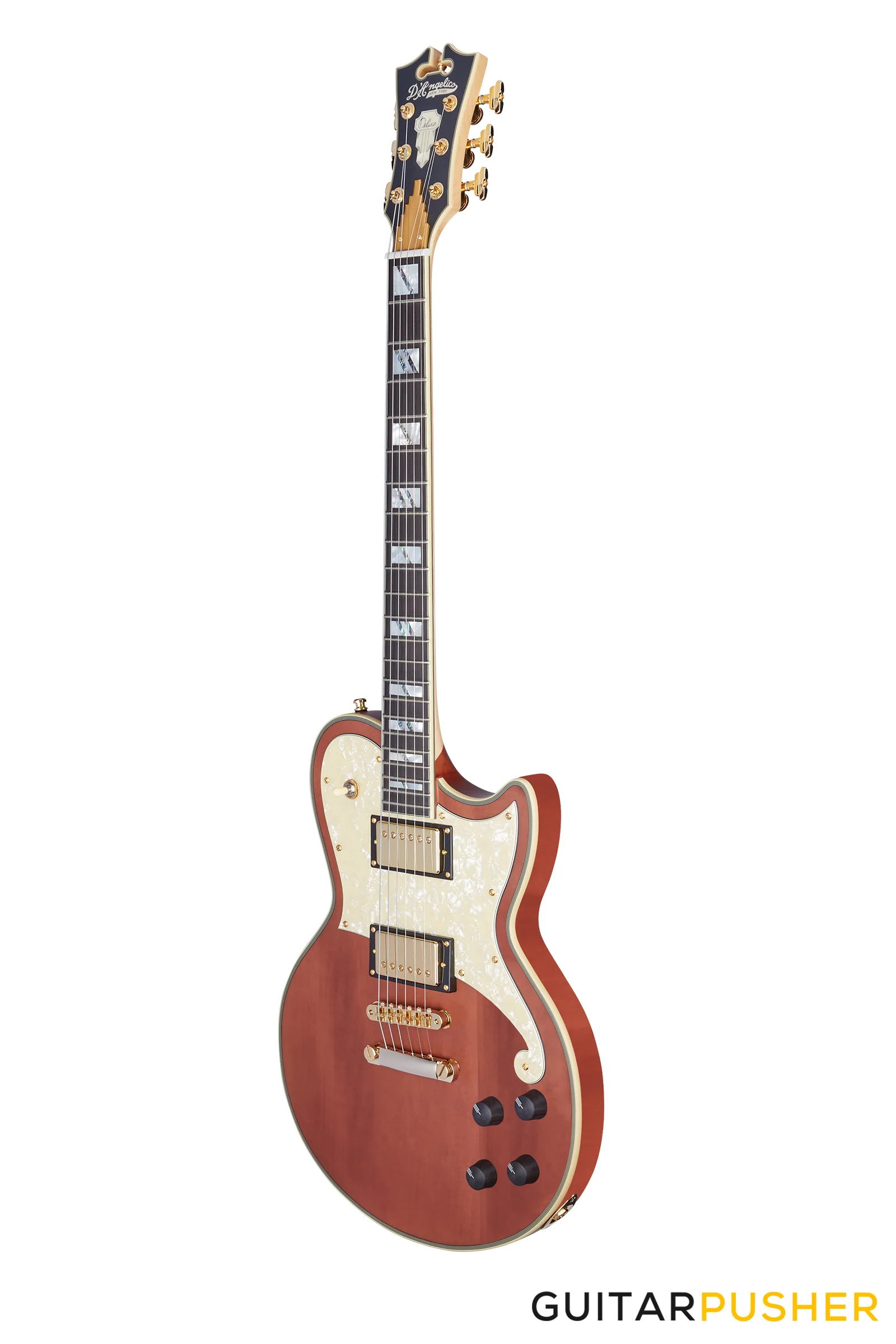 D'Angelico Deluxe Atlantic LE Matte Walnut Electric Guitar - Image 5