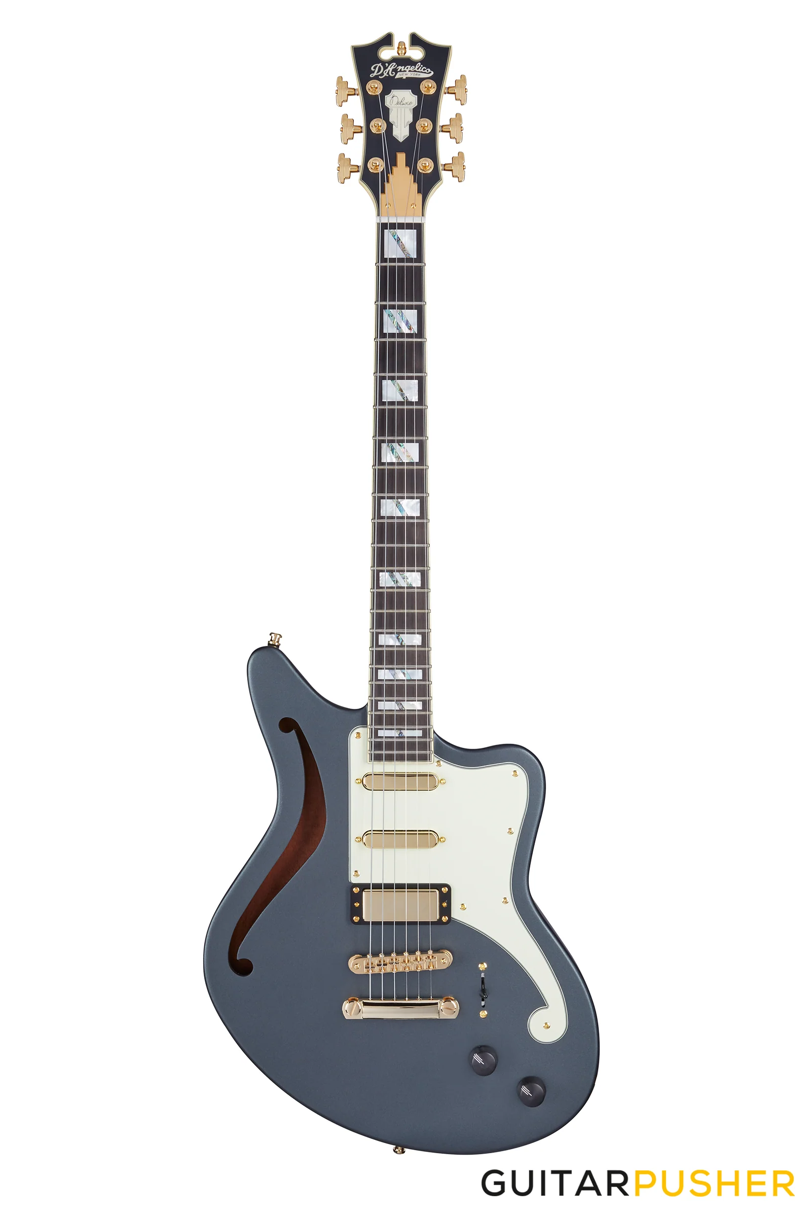 D'Angelico Deluxe Bedford SH LE Matte Charcoal Electric Guitar - Image 3