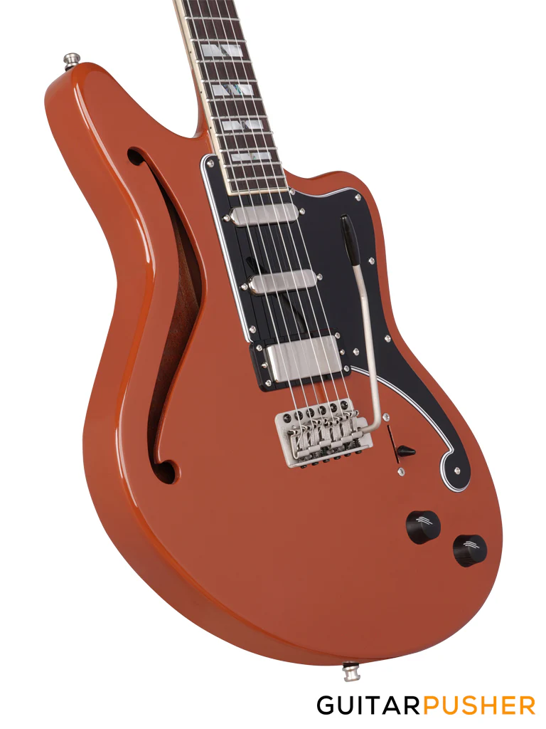 D'Angelico Deluxe Bedford SH LE Offset Rust Electric Guitar - Image 4