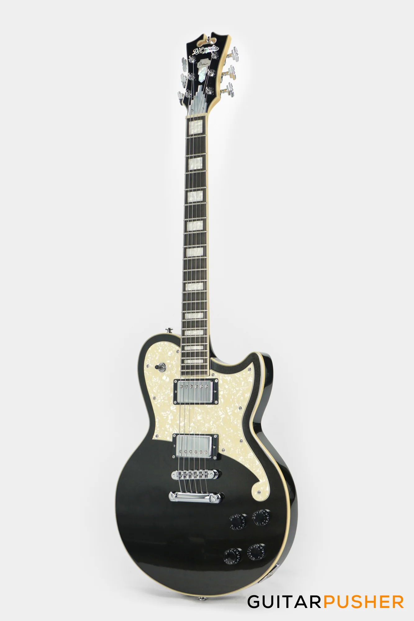 D'Angelico Premier Atlantic Single Cut Electric Guitar (Black Flake) - Image 7