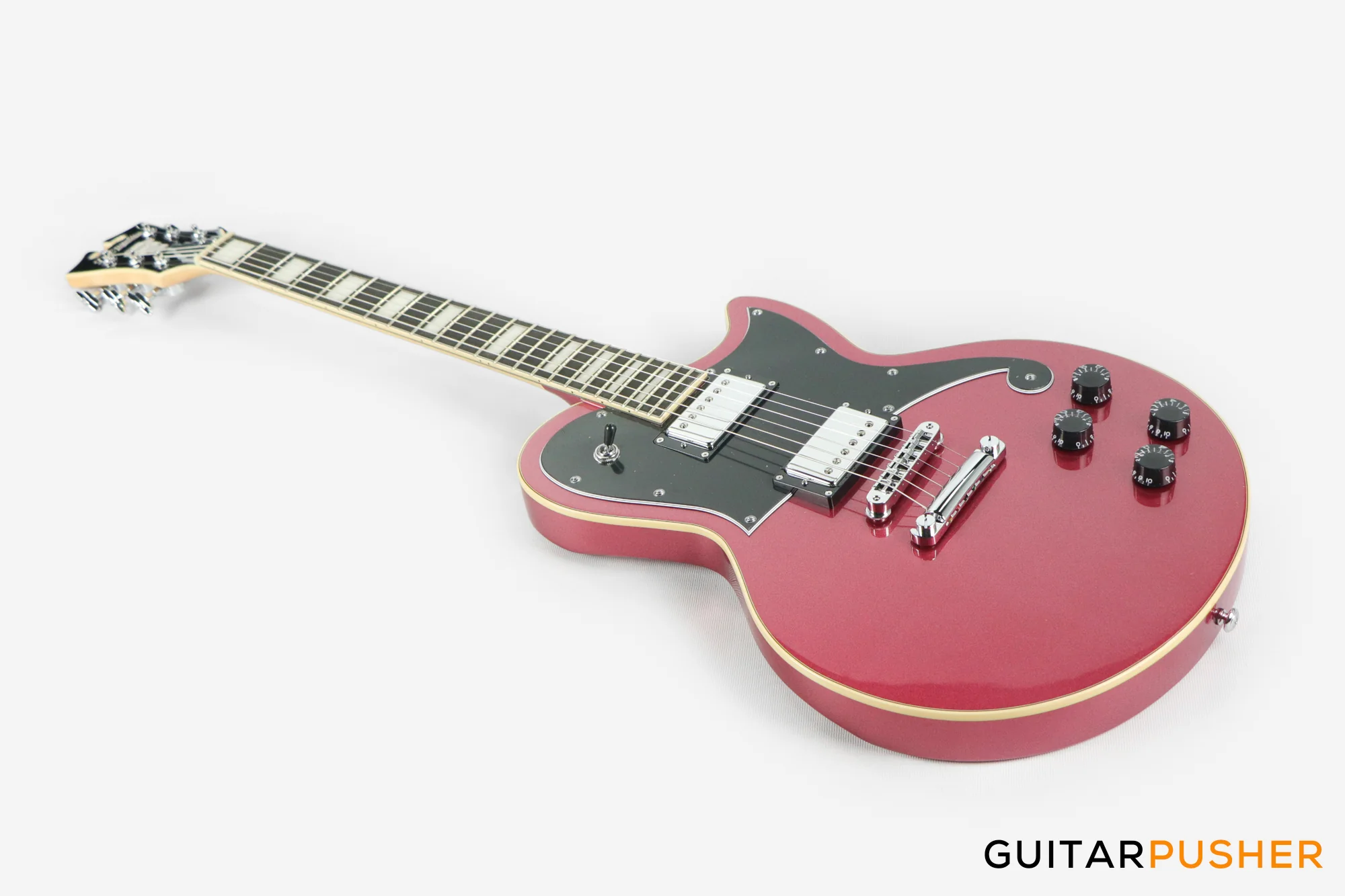 D'Angelico Premier Atlantic Single Cut Electric Guitar (Oxblood) - Image 10