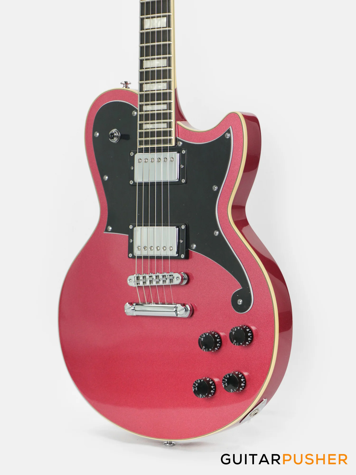 D'Angelico Premier Atlantic Single Cut Electric Guitar (Oxblood) - Image 9