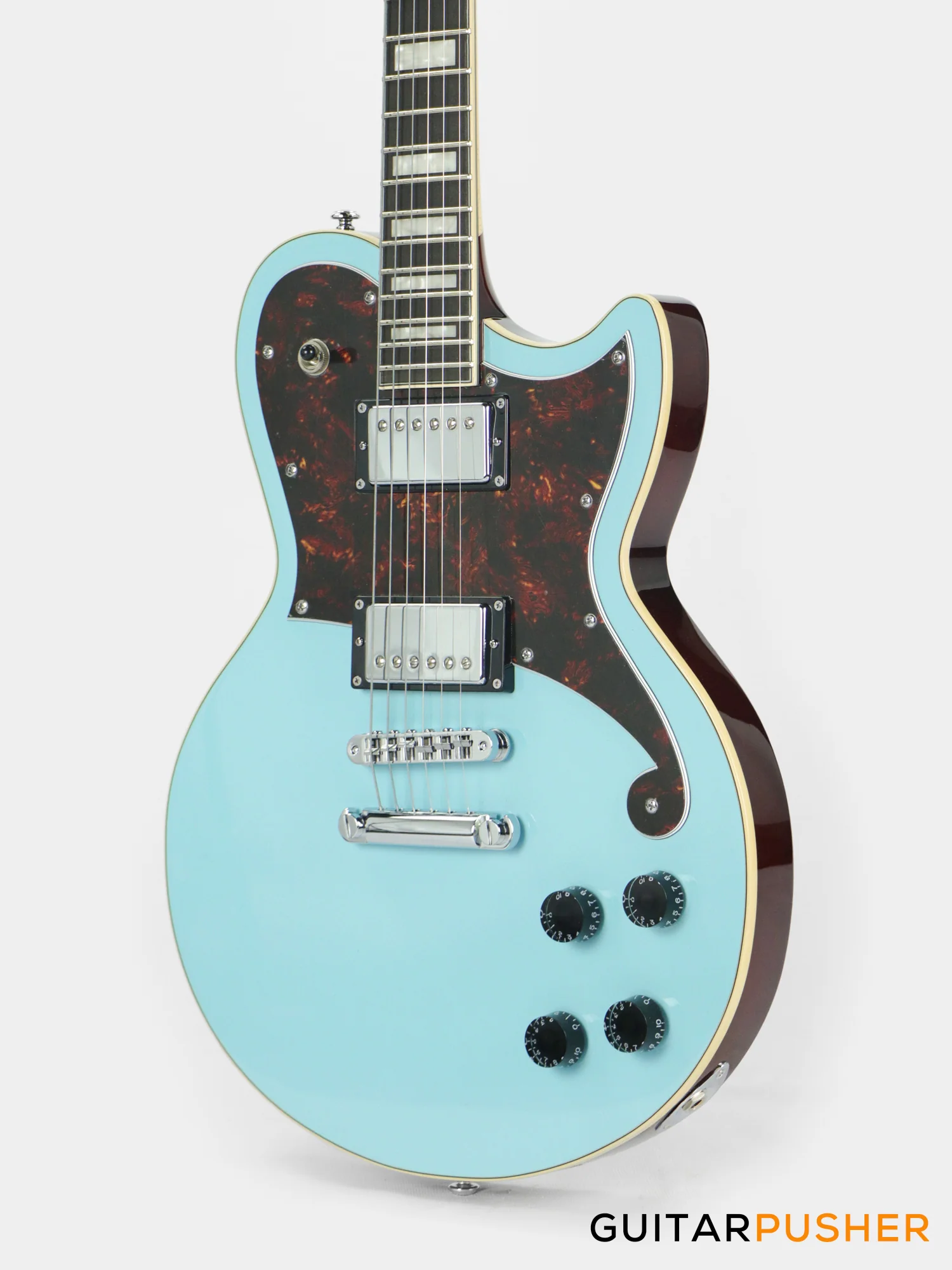 D'Angelico Premier Atlantic Single Cut Electric Guitar (Sky Blue) - Image 9