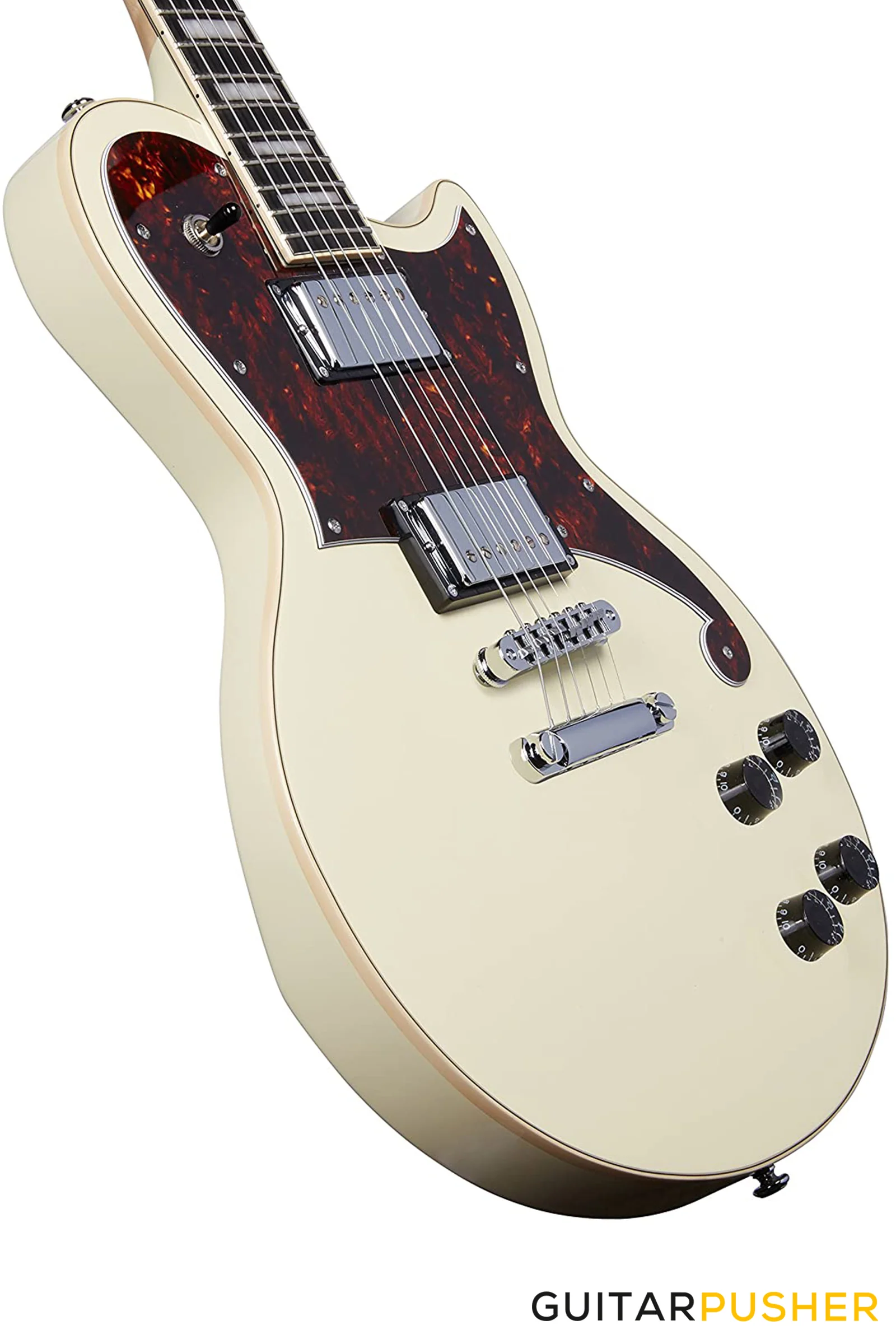 D'Angelico Premier Atlantic Vintage White Electric Guitar - Image 2