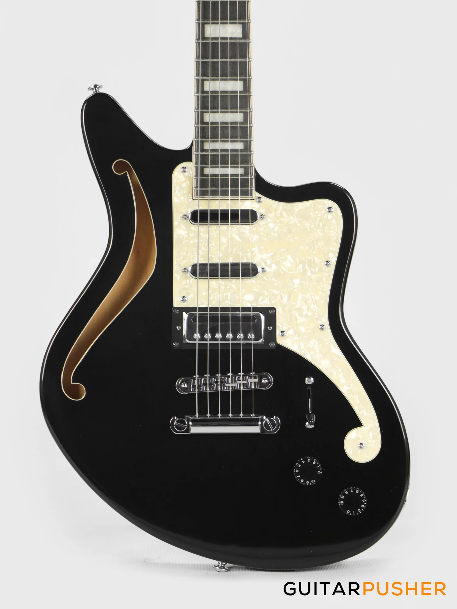 D'Angelico Premier Bedford SH Offset Electric Guitar (Black Flake)