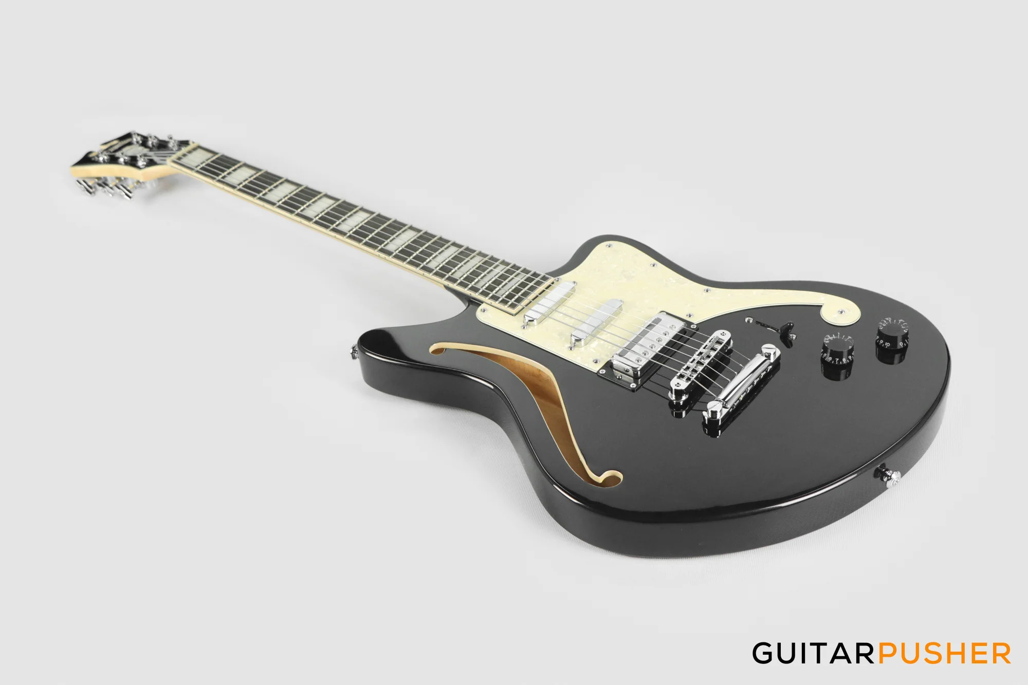 D'Angelico Premier Bedford SH Offset Electric Guitar (Black Flake) - Image 10