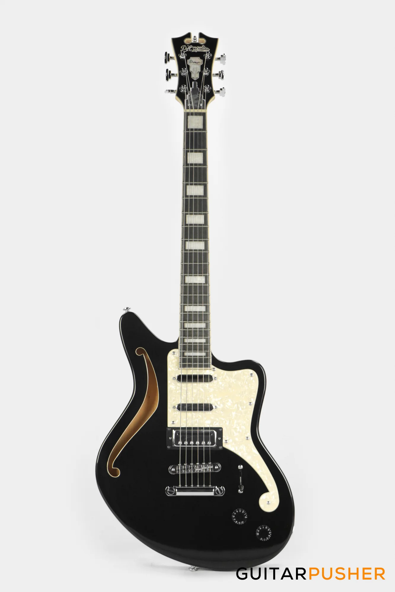 D'Angelico Premier Bedford SH Offset Electric Guitar (Black Flake) - Image 2