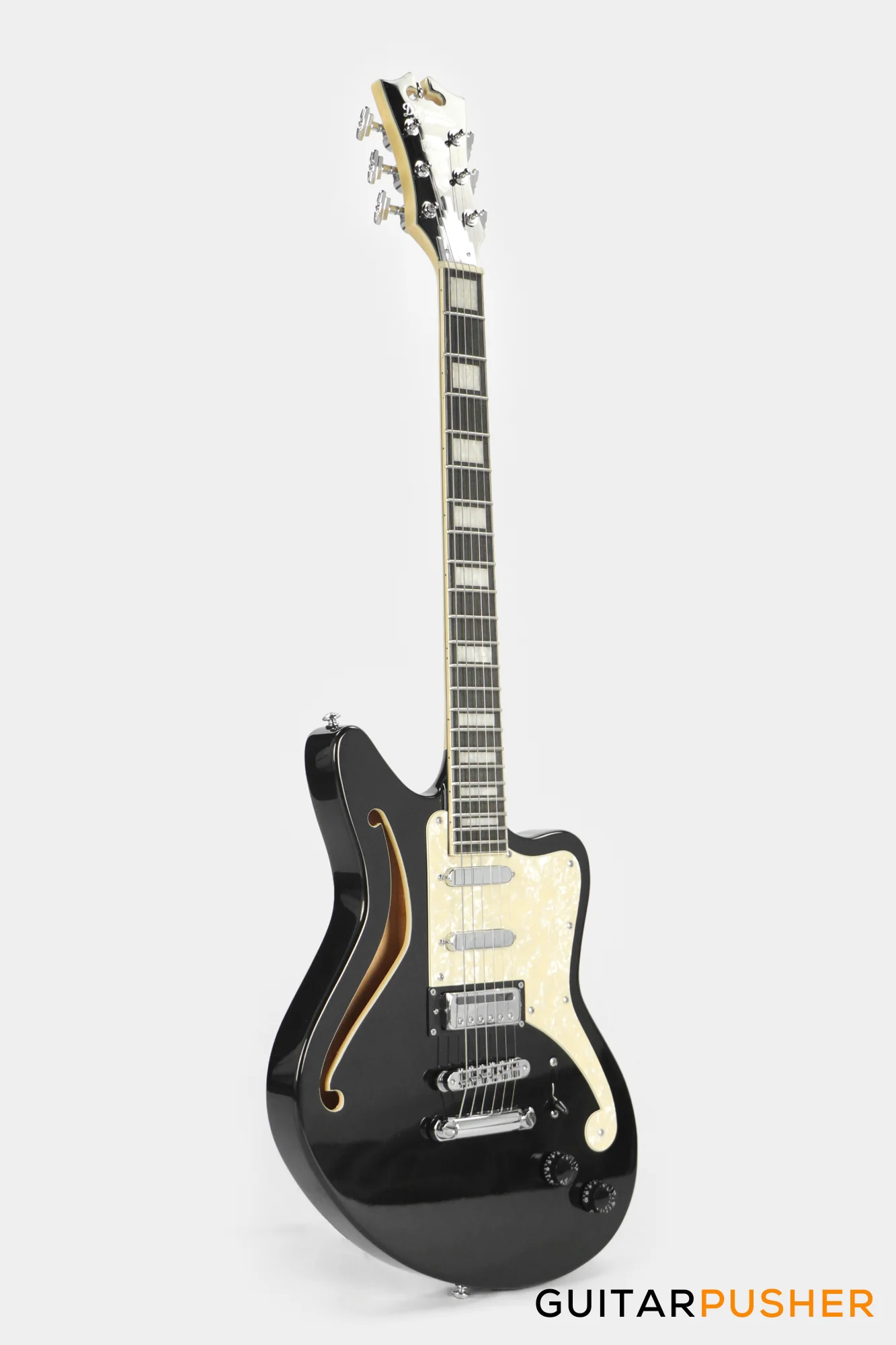 D'Angelico Premier Bedford SH Offset Electric Guitar (Black Flake) - Image 4