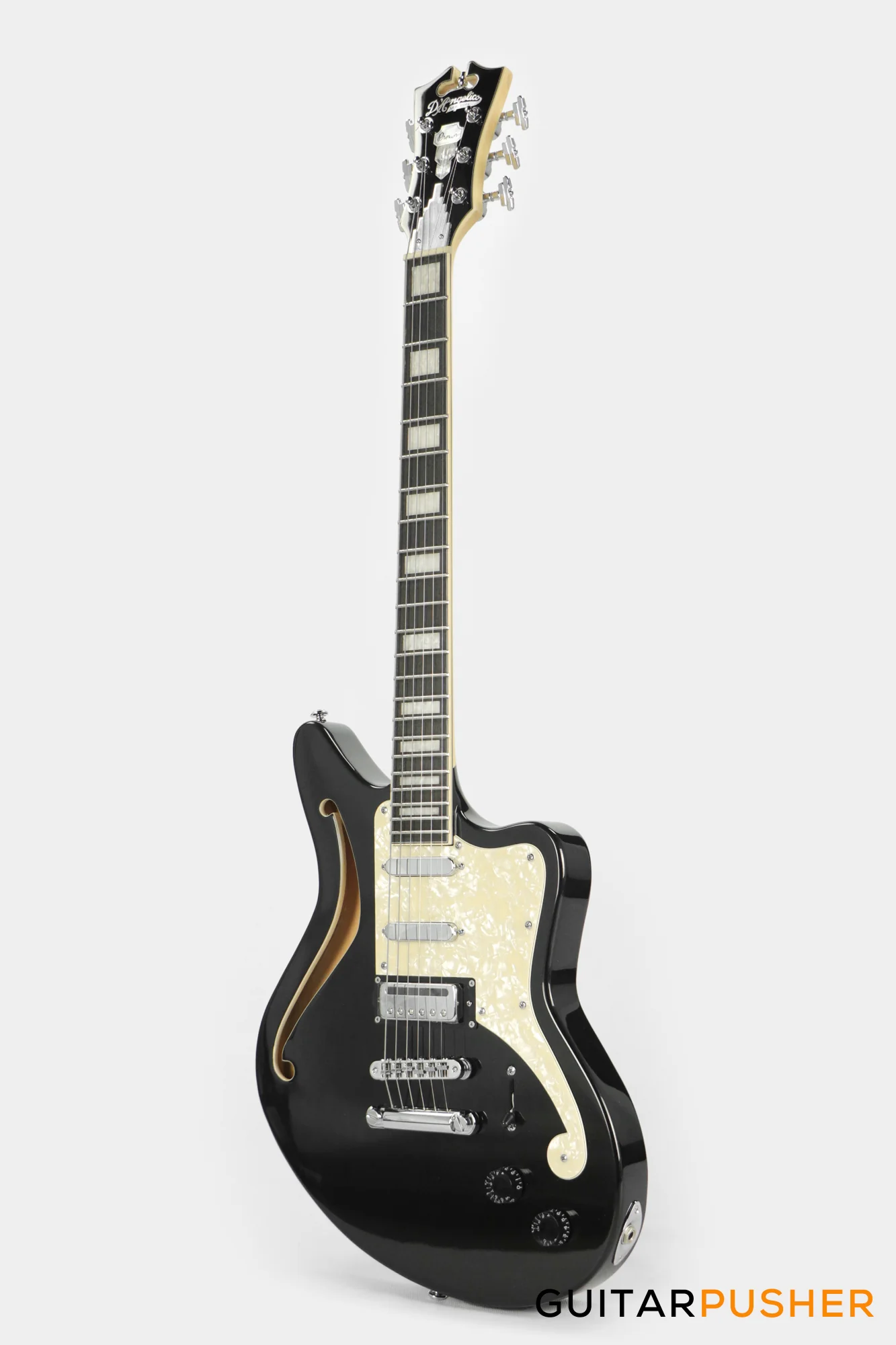 D'Angelico Premier Bedford SH Offset Electric Guitar (Black Flake) - Image 8