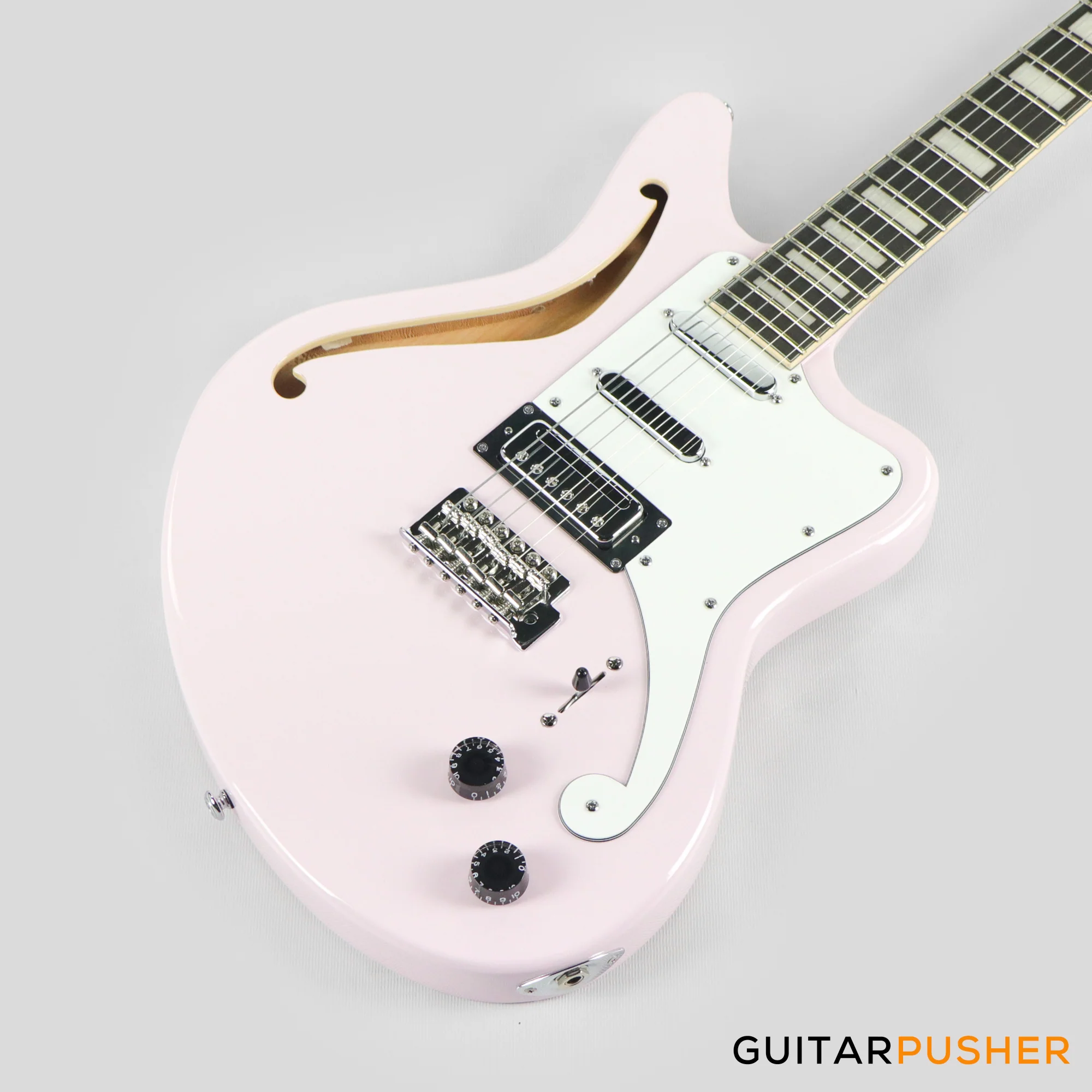D'Angelico Premier Bedford SH Offset Electric Guitar w/ 6-Point Tremolo Bridge (Shell Pink) - Image 11