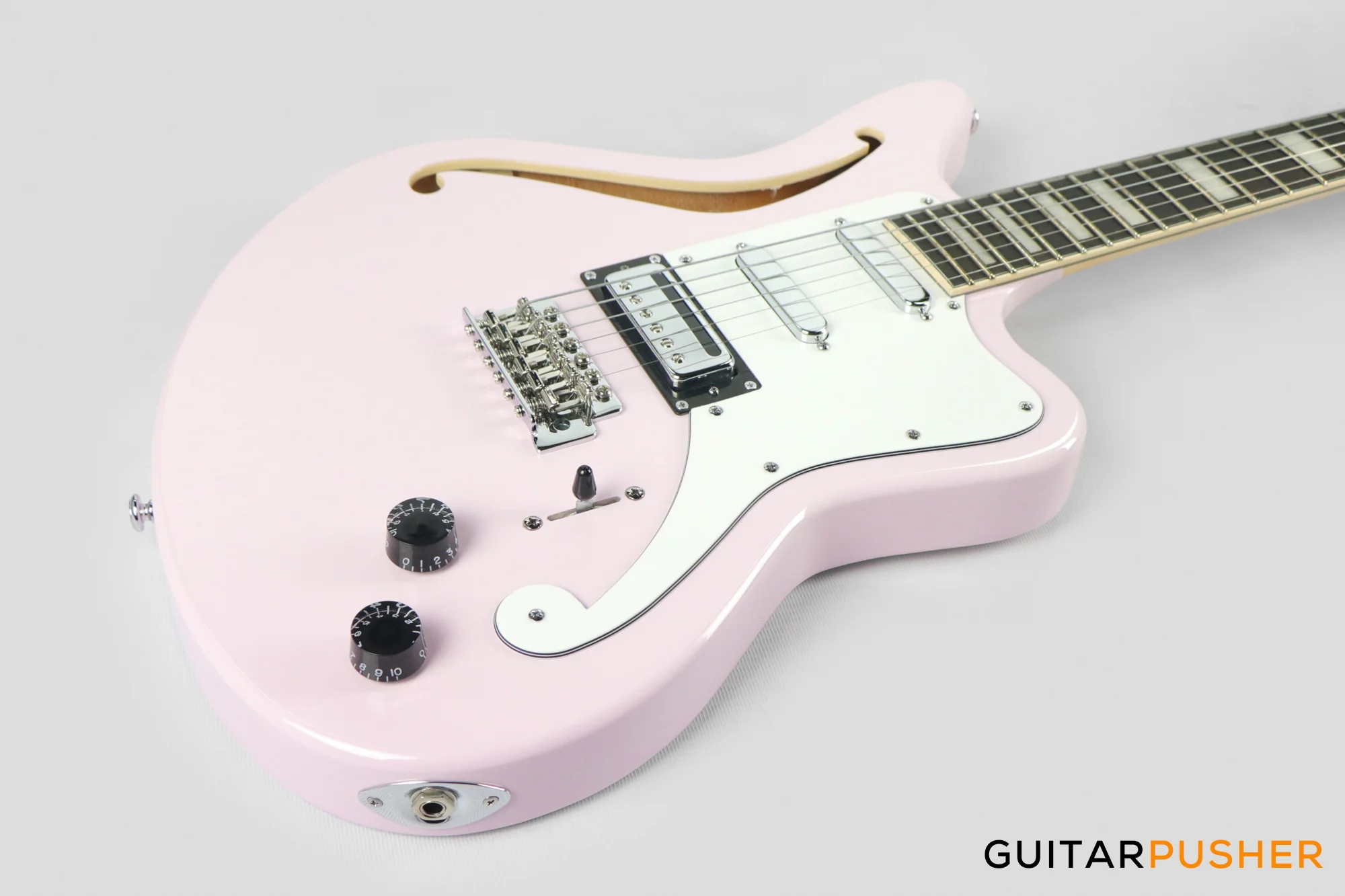 D'Angelico Premier Bedford SH Offset Electric Guitar w/ 6-Point Tremolo Bridge (Shell Pink) - Image 12