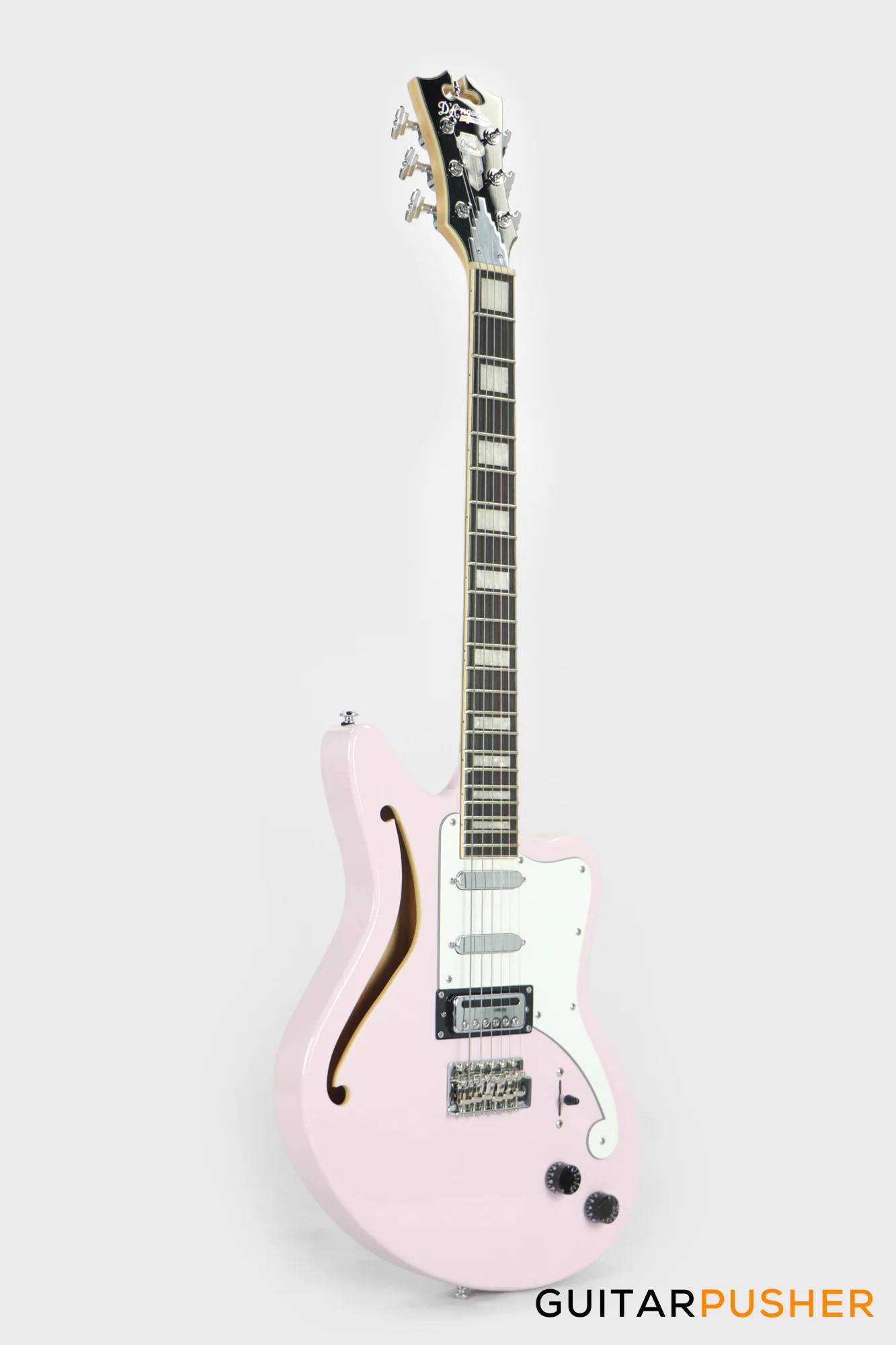D'Angelico Premier Bedford SH Offset Electric Guitar w/ 6-Point Tremolo Bridge (Shell Pink) - Image 4