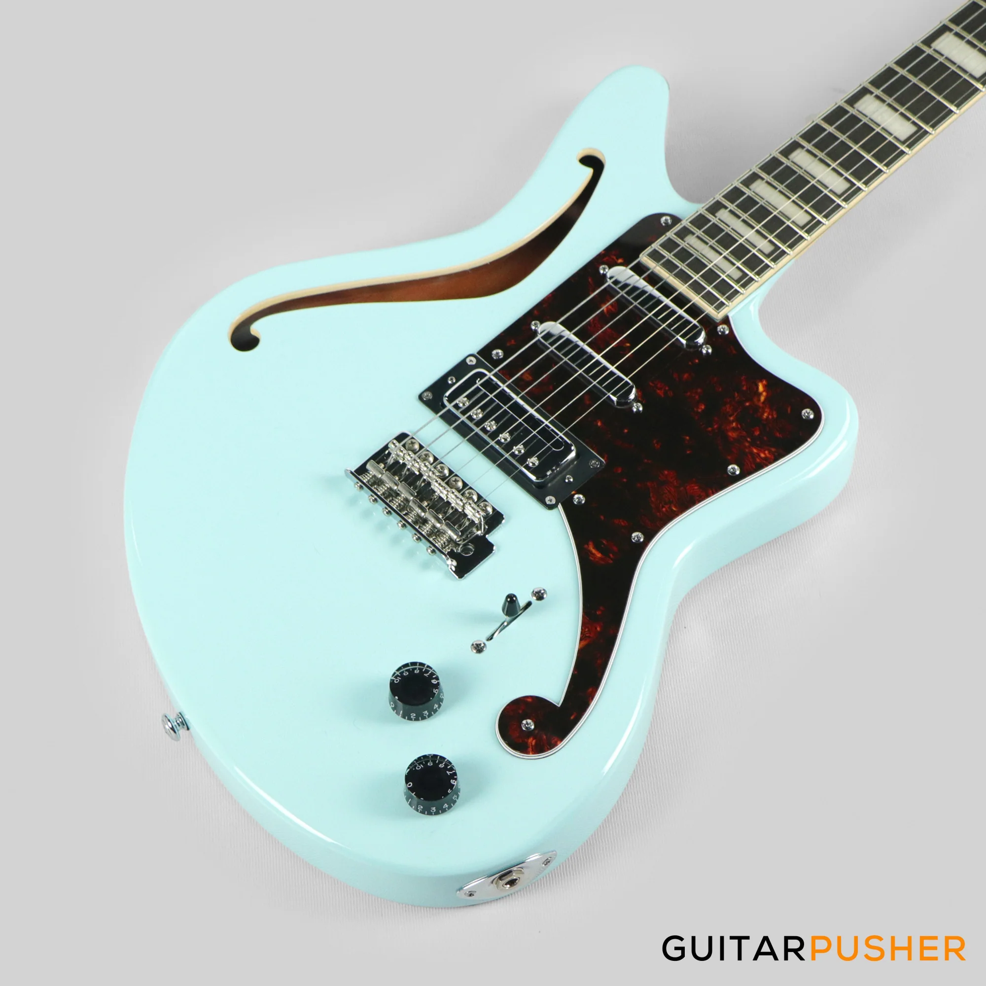 D'Angelico Premier Bedford SH Offset Electric Guitar w/ 6-Point Tremolo Bridge (Sky Blue) - Image 11