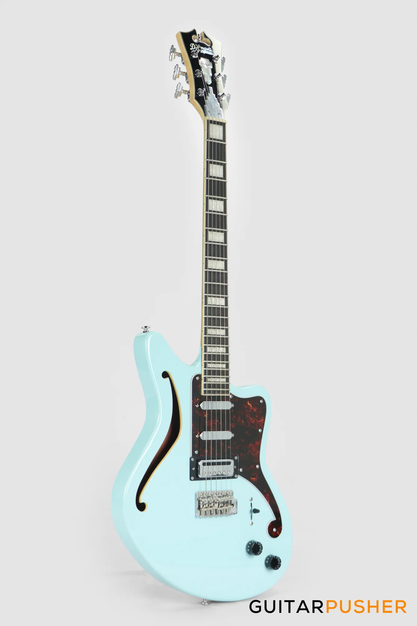 D'Angelico Premier Bedford SH Offset Electric Guitar w/ 6-Point Tremolo Bridge (Sky Blue) - Image 4