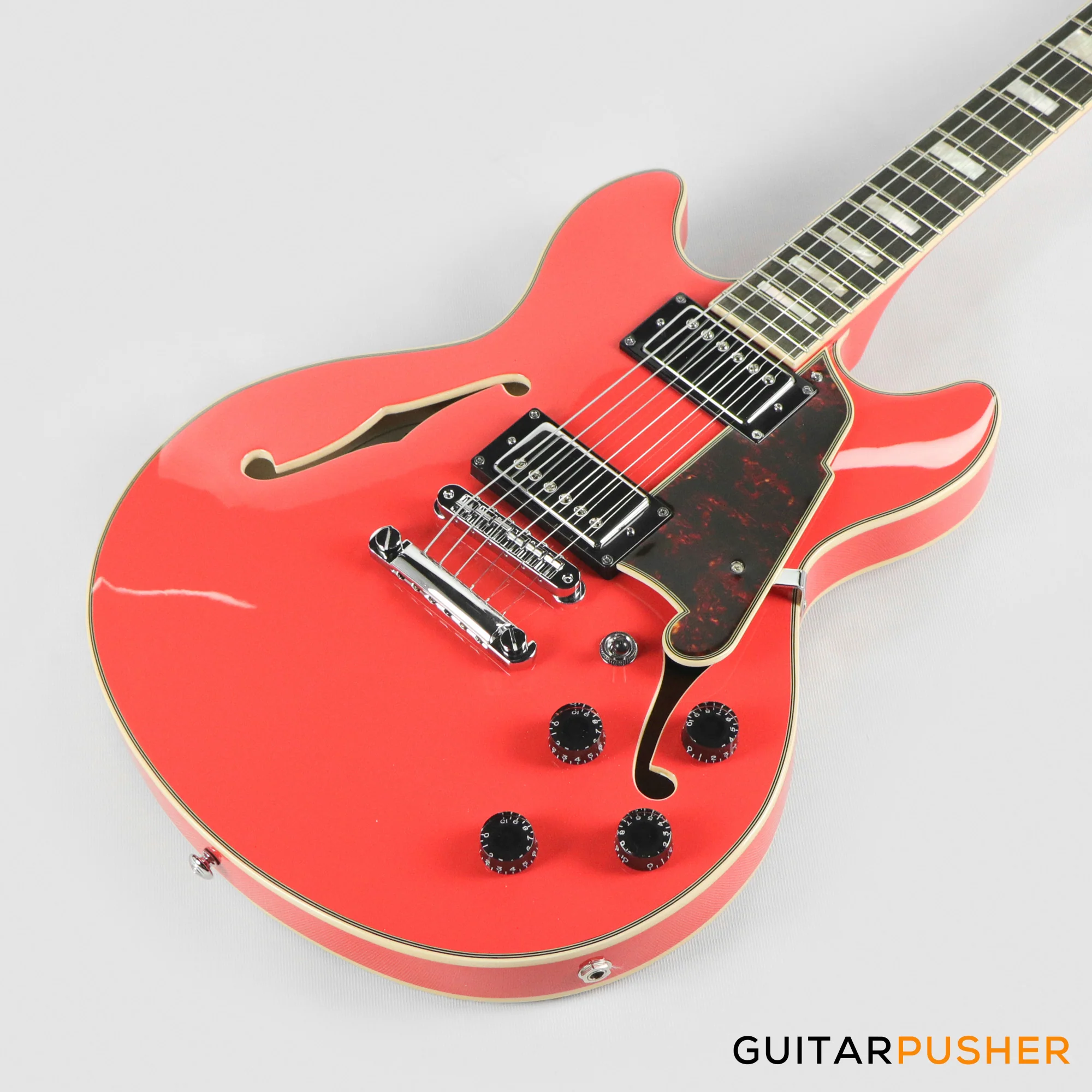 D'Angelico Premier Mini DC Fiesta Red Electric Guitar - Image 11