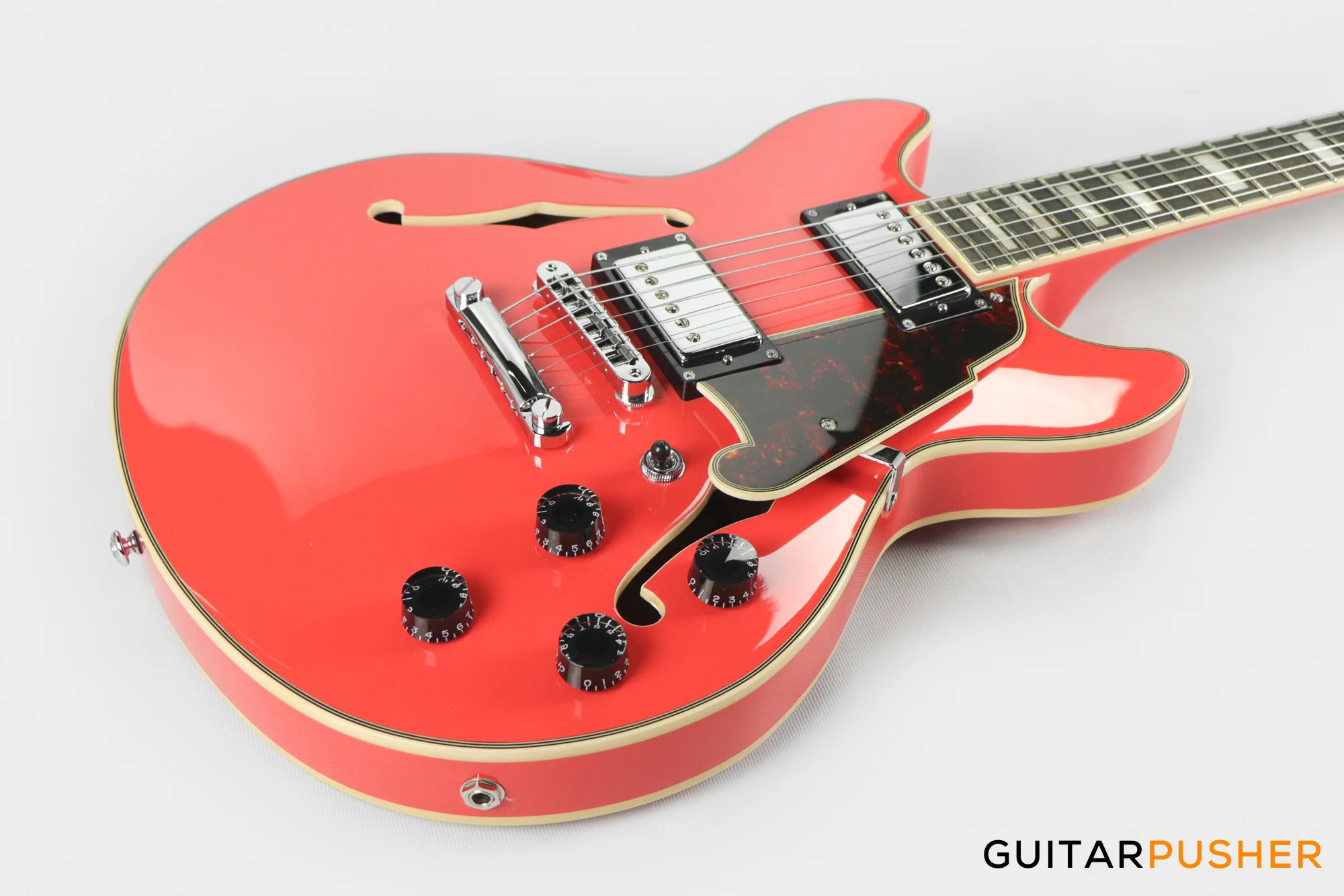 D'Angelico Premier Mini DC Fiesta Red Electric Guitar - Image 12