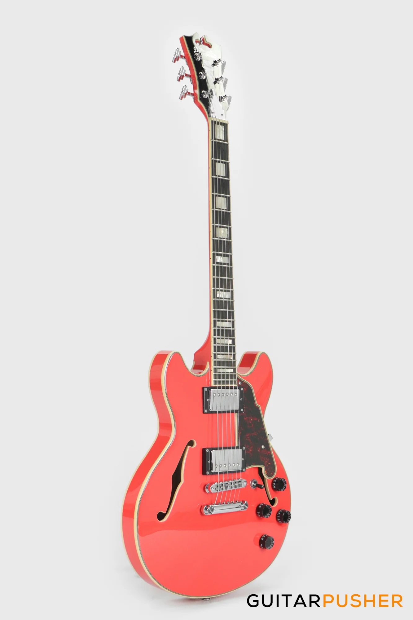 D'Angelico Premier Mini DC Fiesta Red Electric Guitar - Image 4